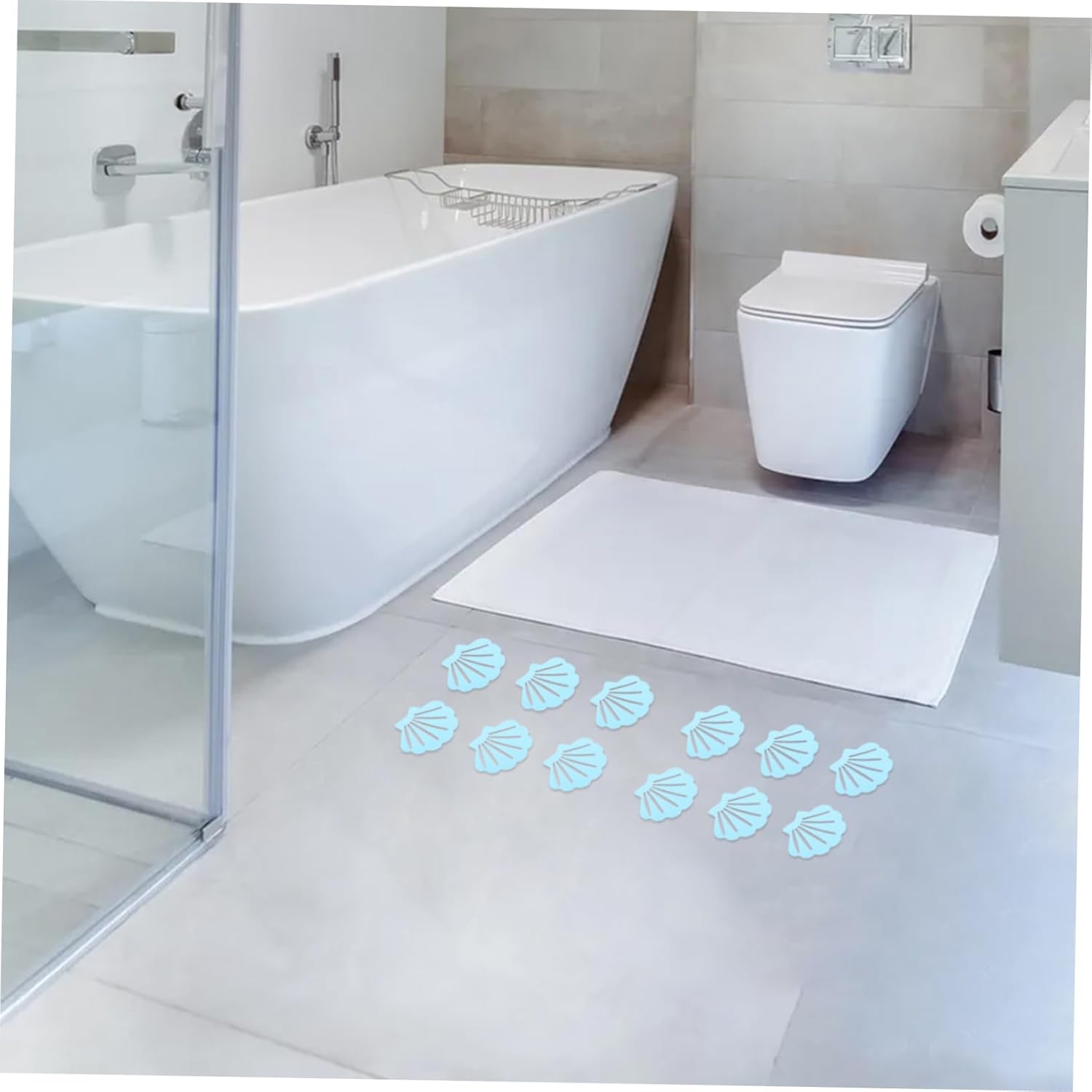 BEBEMOKO 12pcs Shell Anti-Slip Shower Stickers