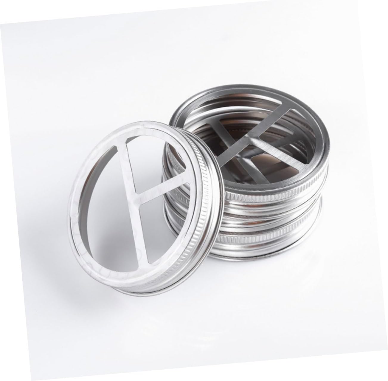 5Pcs Stainless Steel Wide Mouth Jar Lid Toothbrush Holder