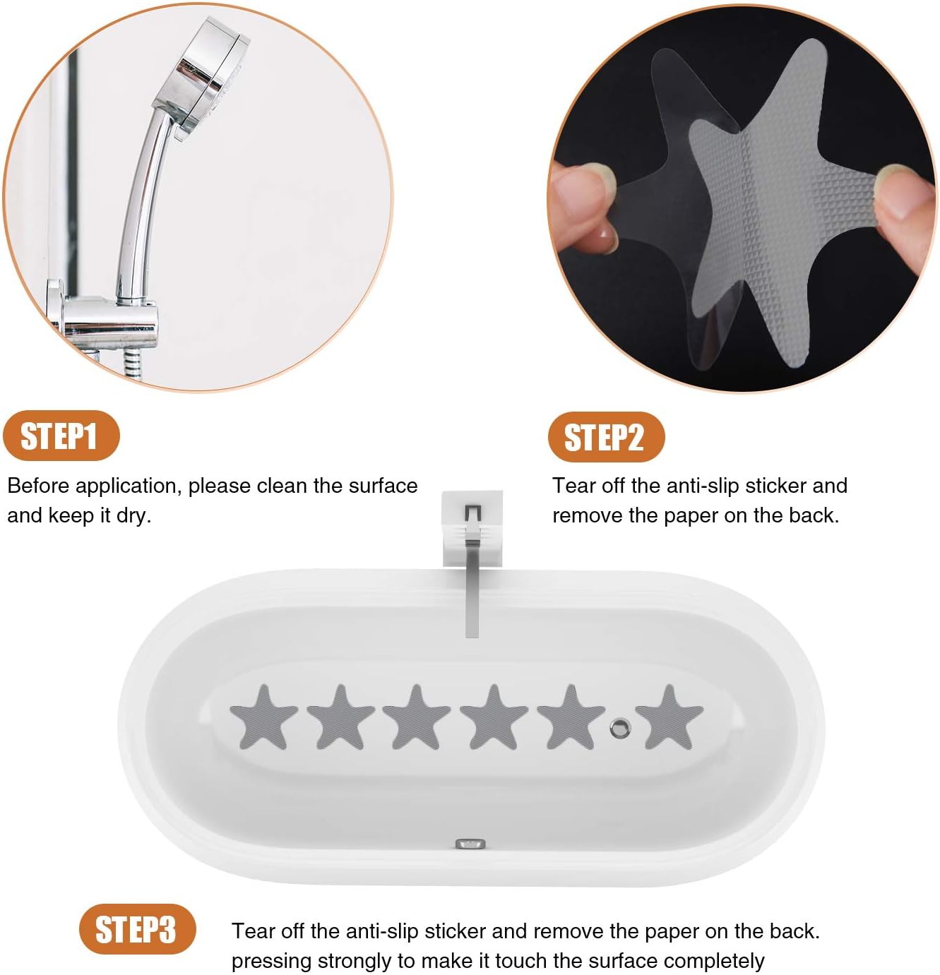 Anti Slip Bathtub Stickers 24PCS with Premium Scraper