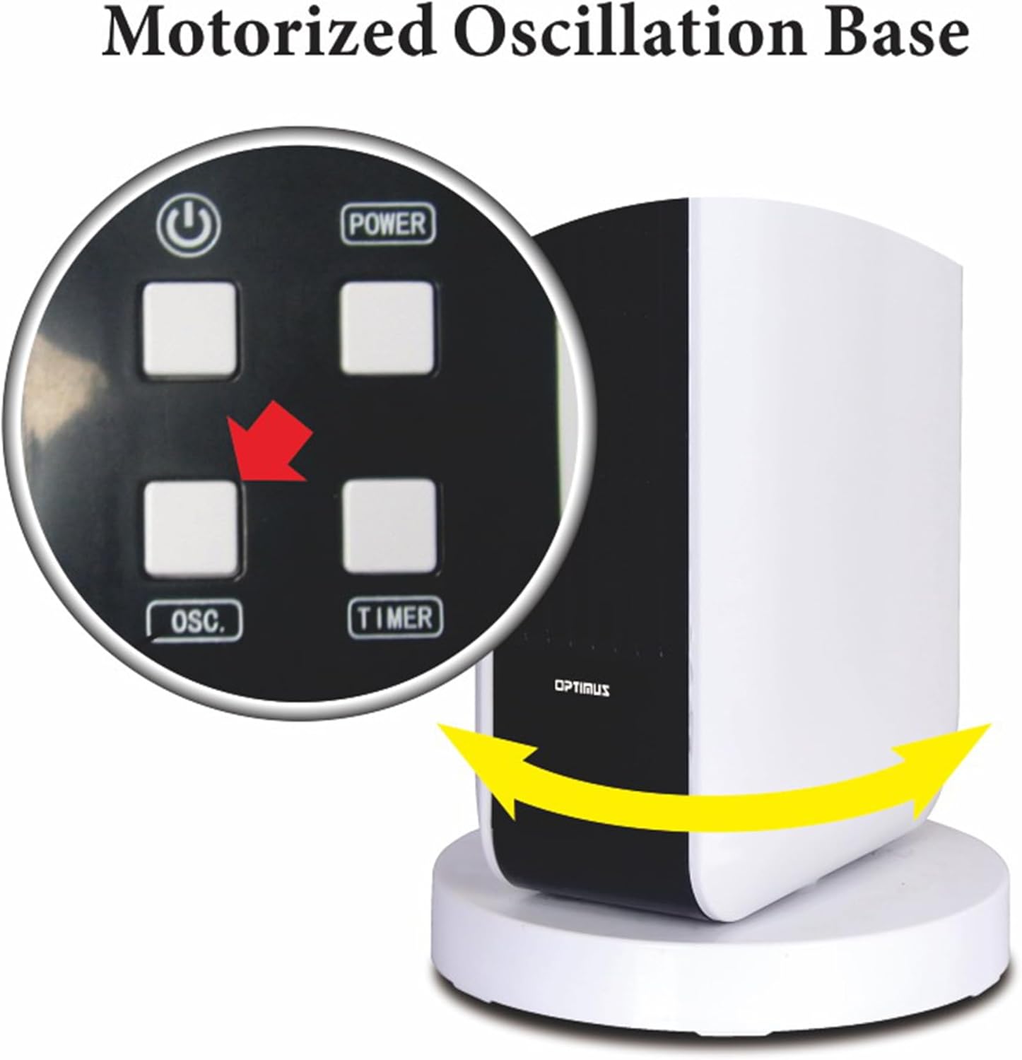 Optimus H-7319 17 Inch Oscillating Tower Heater with Remote