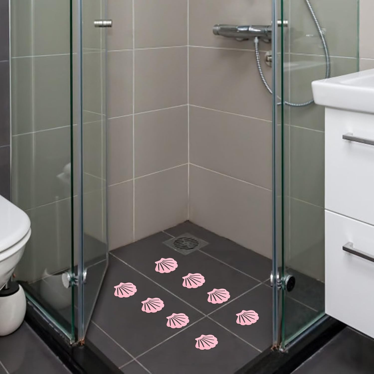 ABOOFAN 12pcs Non-Slip Sea Shell Safety Treads for Bathtub and Bathroom
