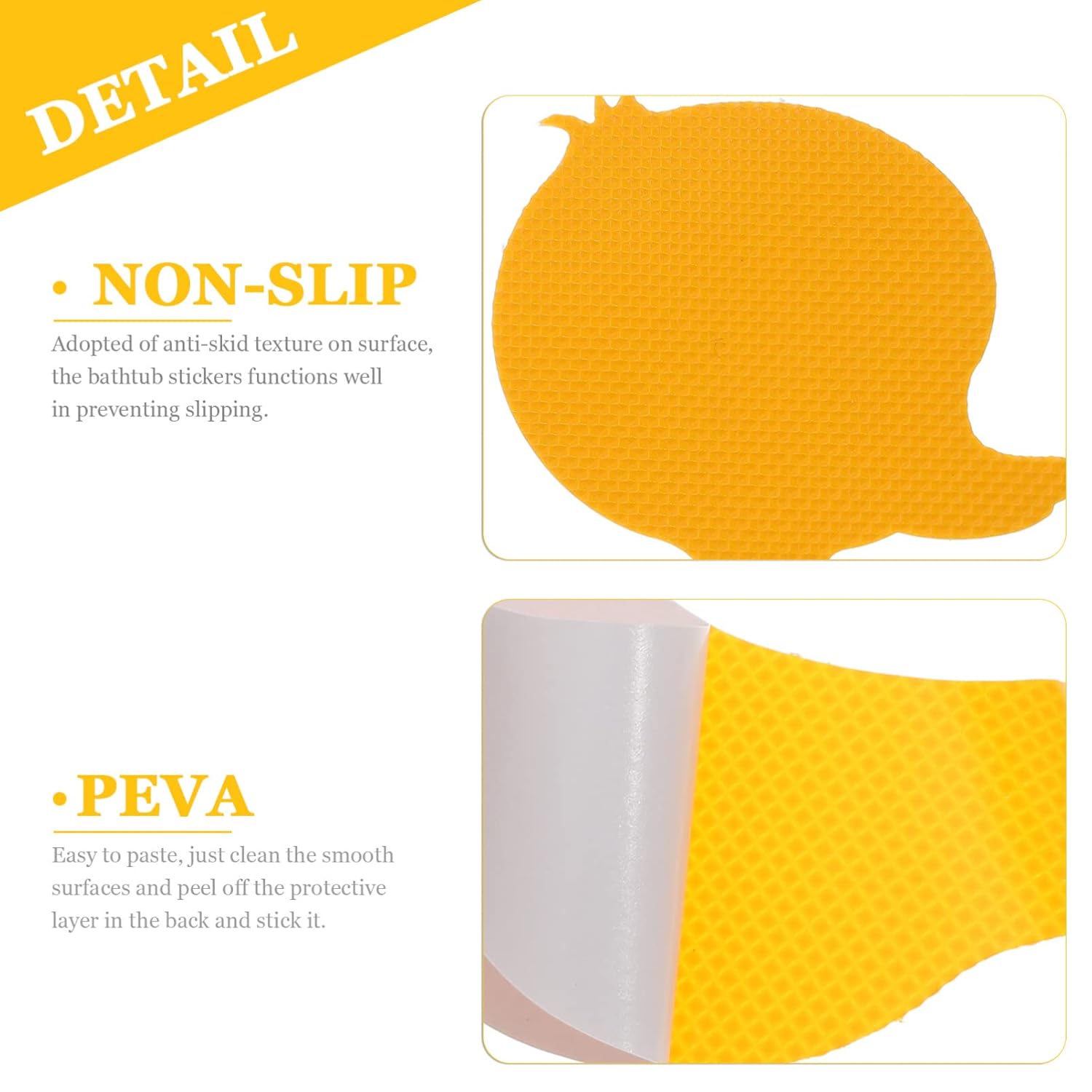 Toddmomy 12Pcs Non Slip Bathtub Stickers with Cute Yellow Designs