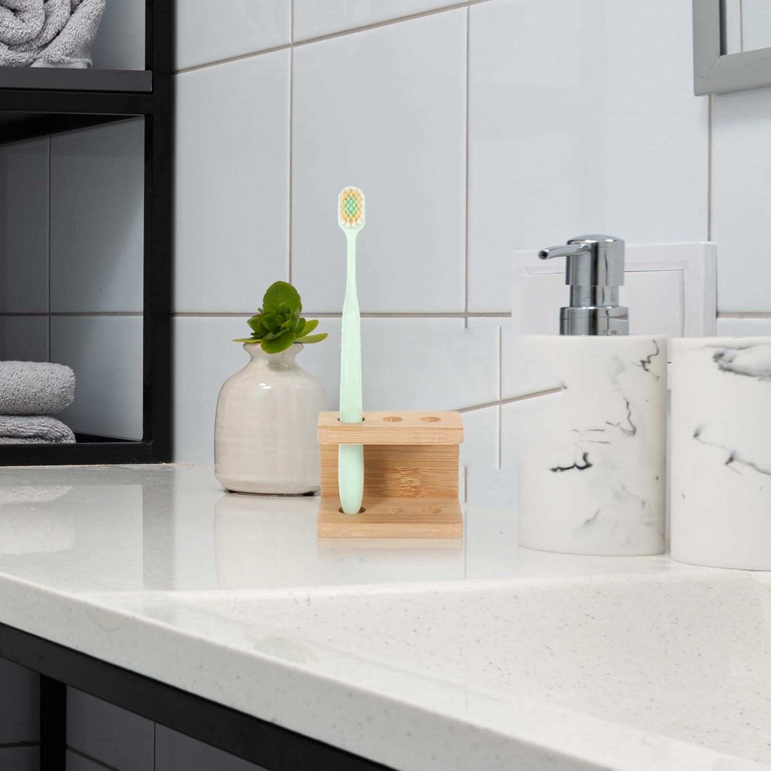 Alipis Bamboo Toothbrush Holder Pen Display Stand