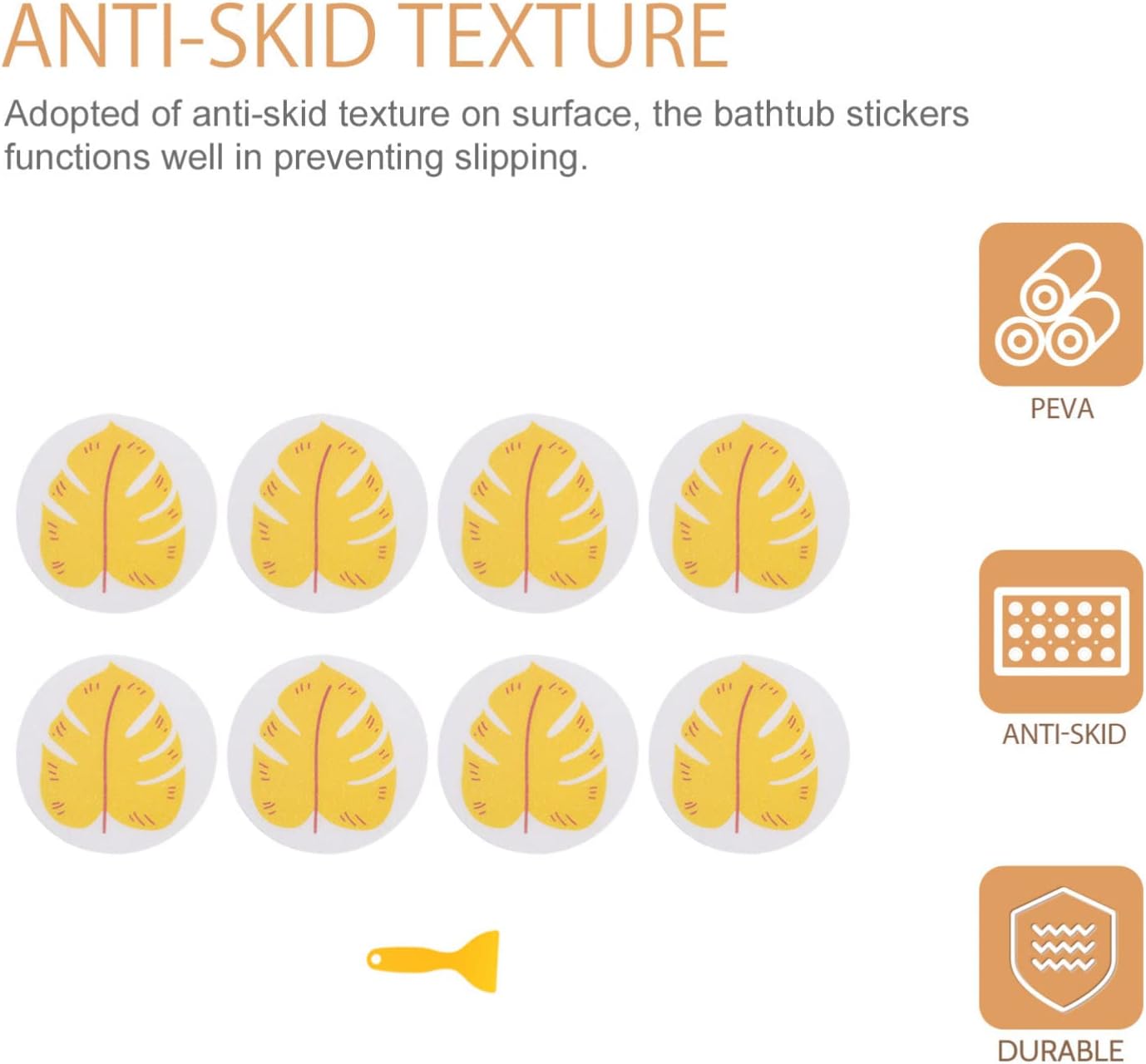 Zerodeko Anti Slip Bathtub Stickers 1 Set Leaf Shape