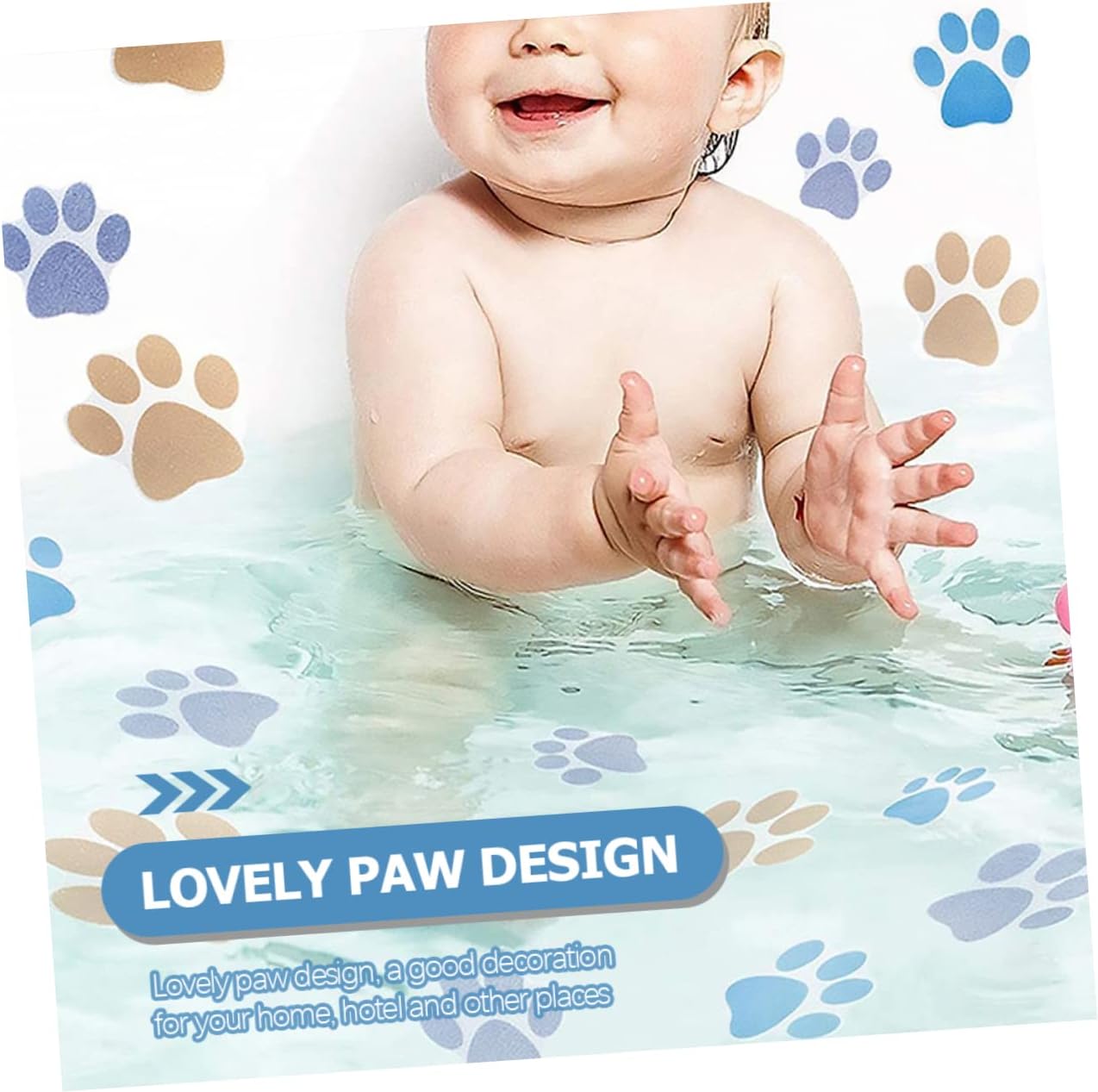 10pcs Cartoon Paw Waterproof Bathtub Decals for Kids