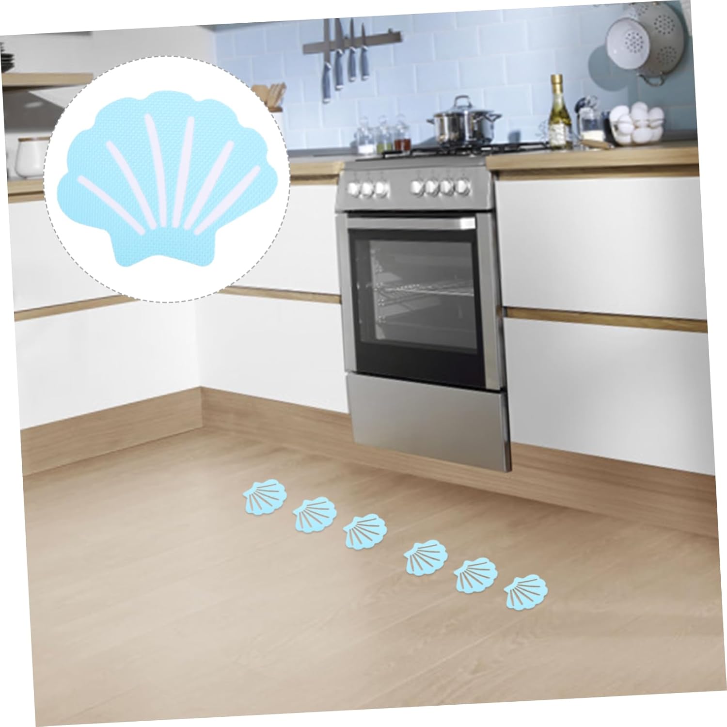 12Pcs Shell Shaped Non Slip Bathtub Stickers