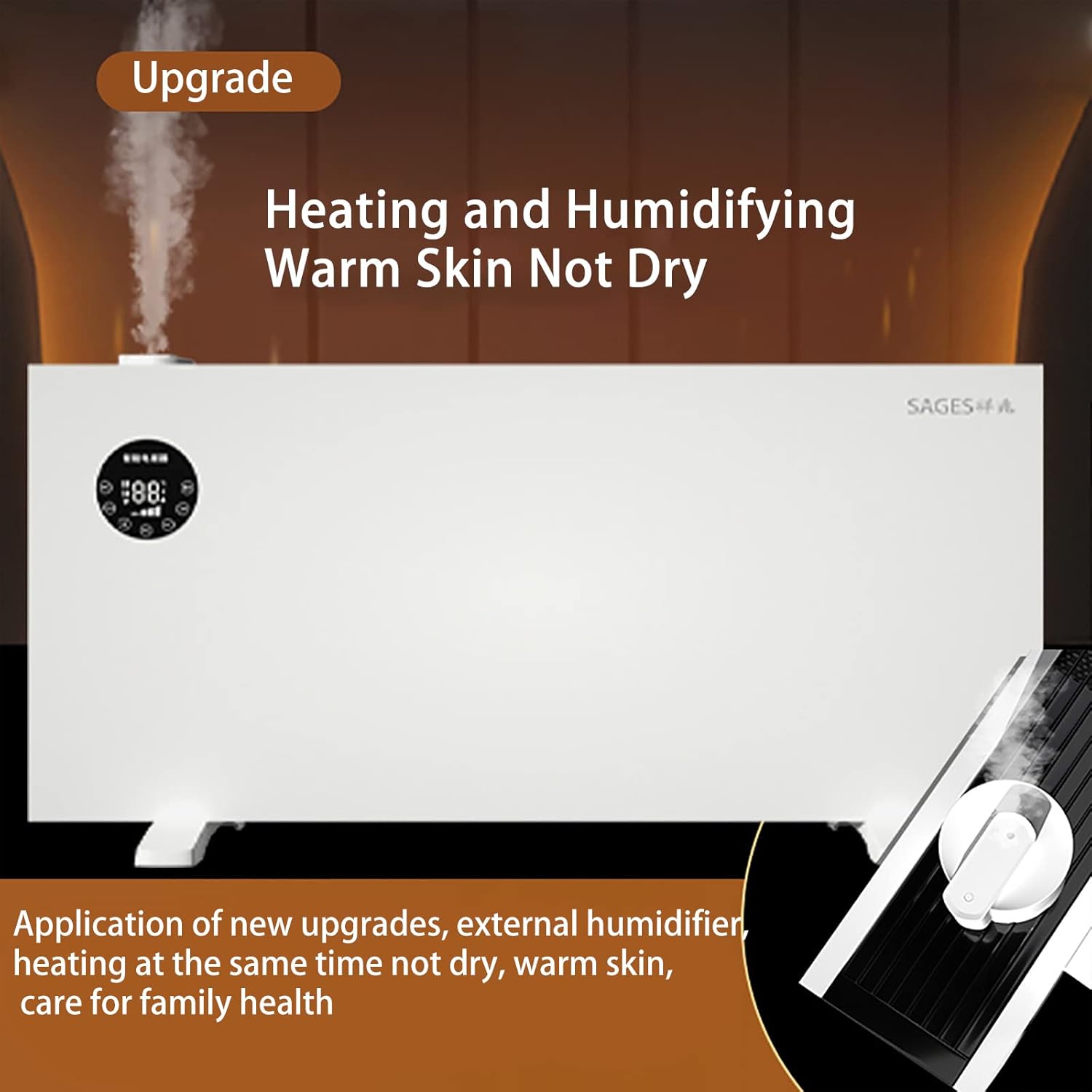 GiNO 3000W Humidified Radiator Quiet and Energy Efficient