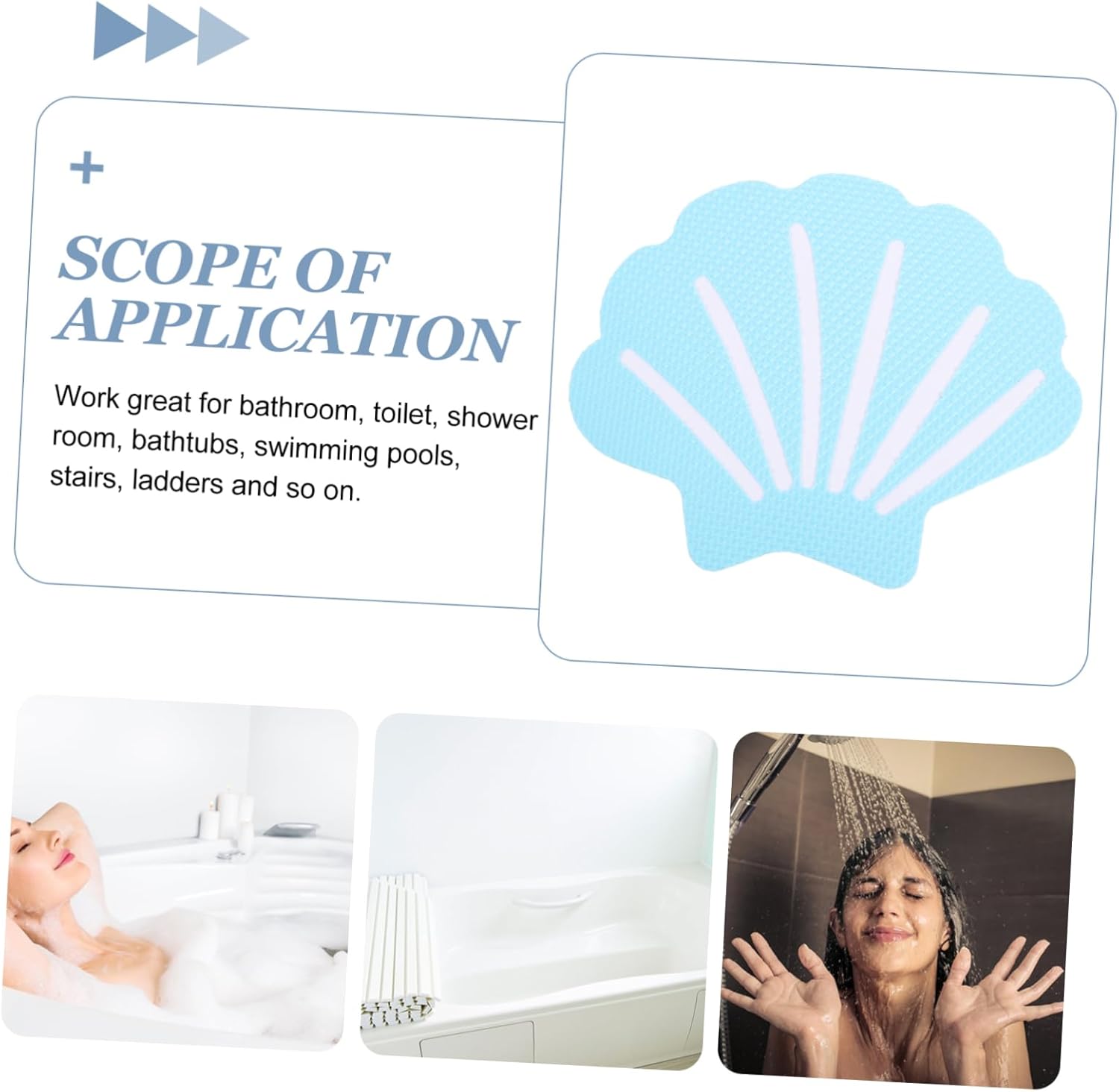 GLEAVI 12Pcs Shell Shape Non-Slip Bathtub Stickers