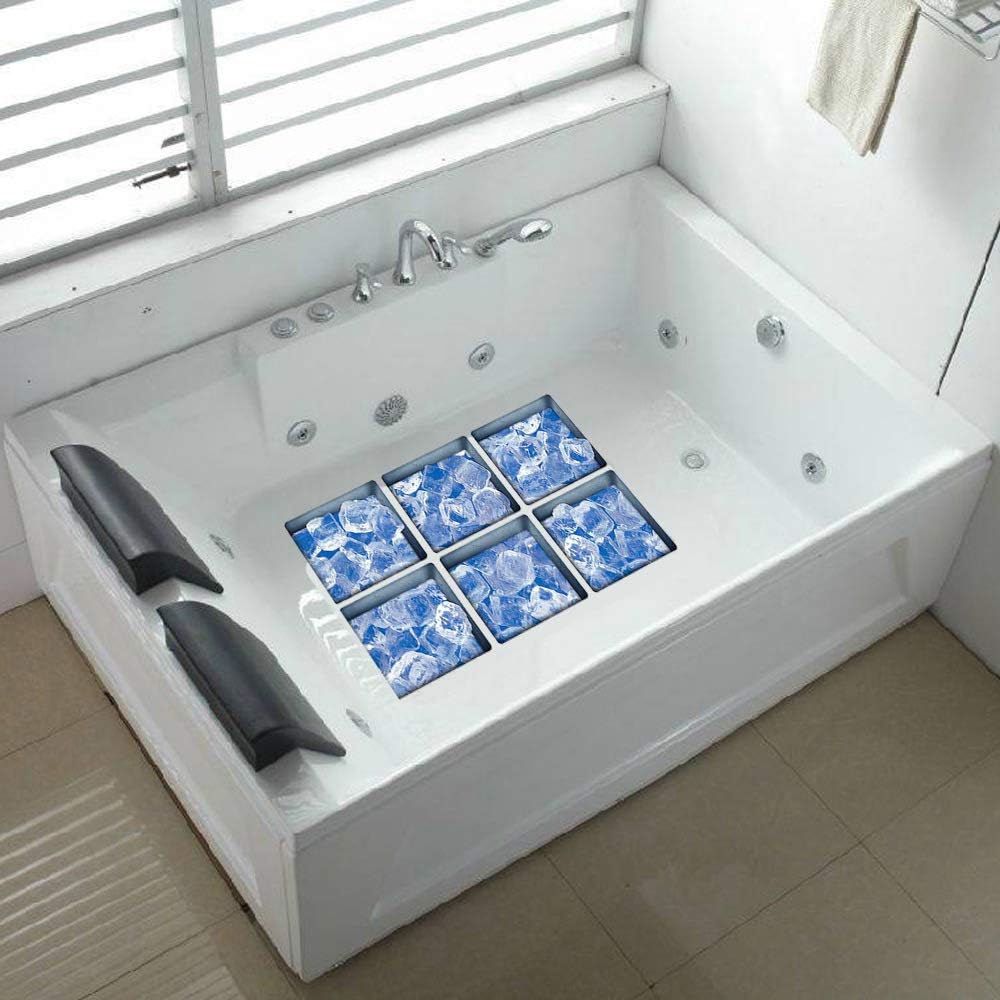 AILEGOU 3D Non-Slip Bathtub Stickers with Ice Design