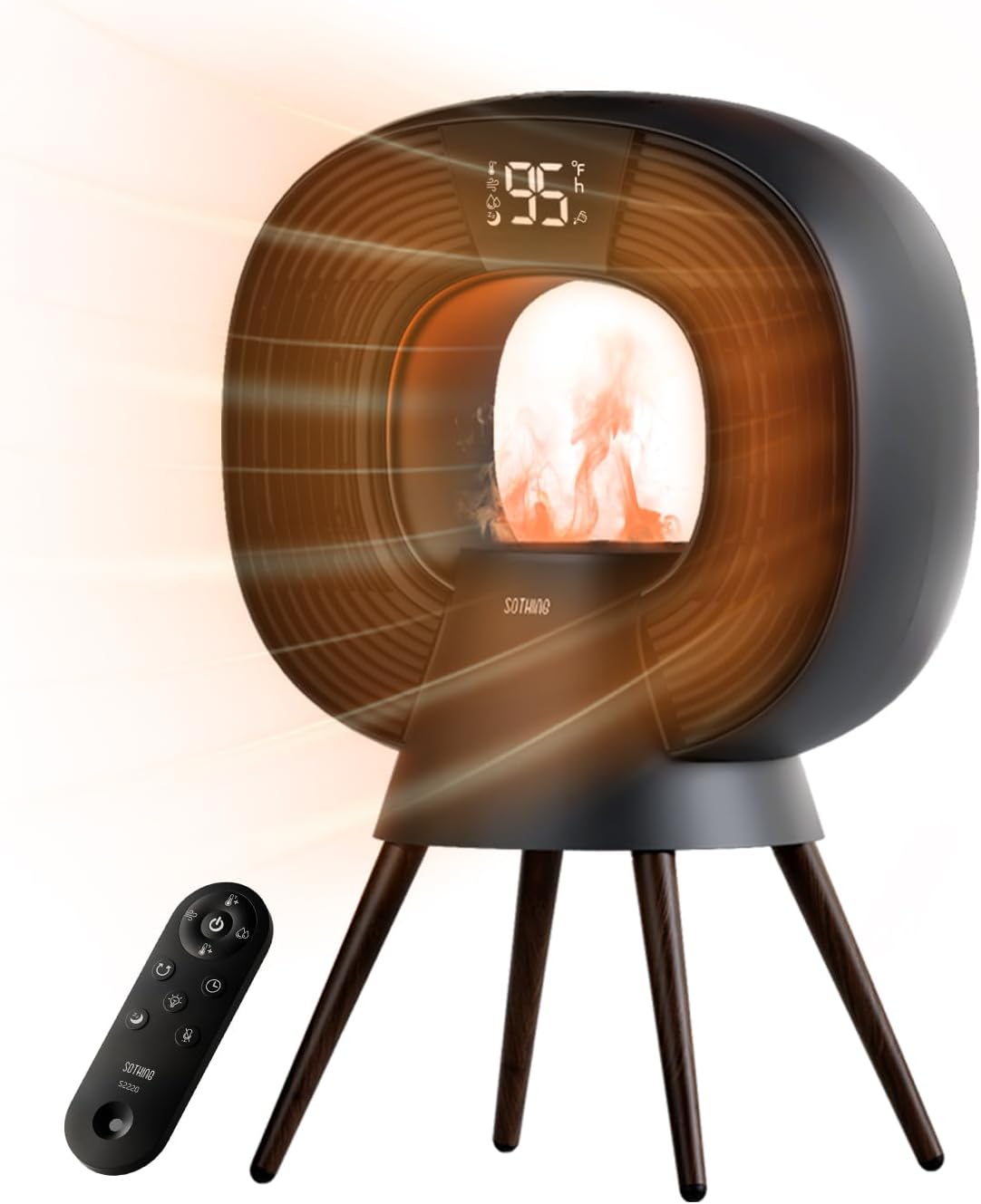 Sothing Star 3-in-1 Space Heater with Humidifier and Flame Light