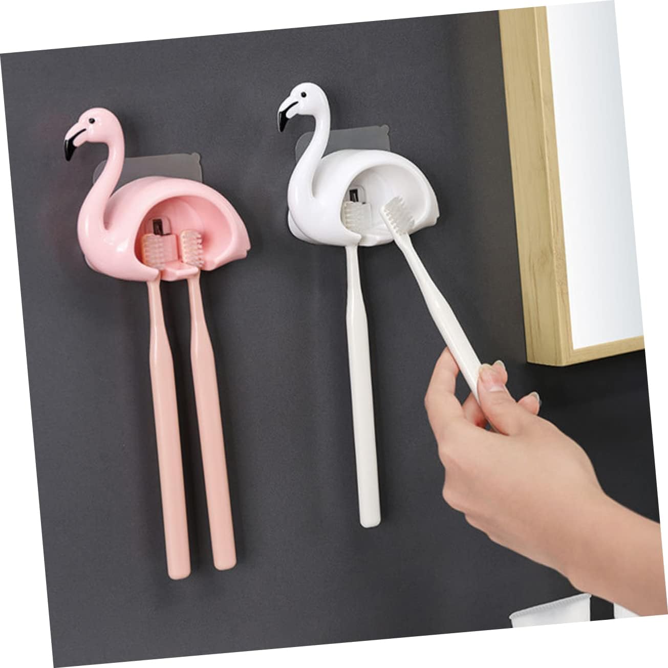 HAKIDZEL 2Pcs Wall Mounted Toothbrush Holder