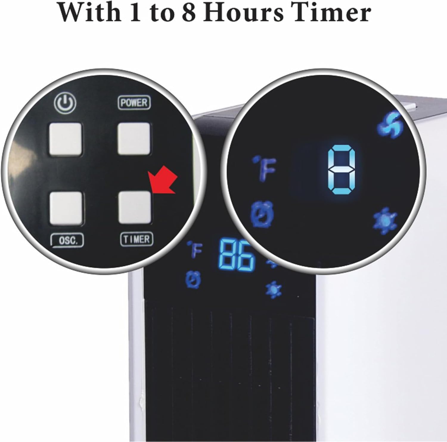 Optimus H-7319 17 Inch Oscillating Tower Heater with Remote