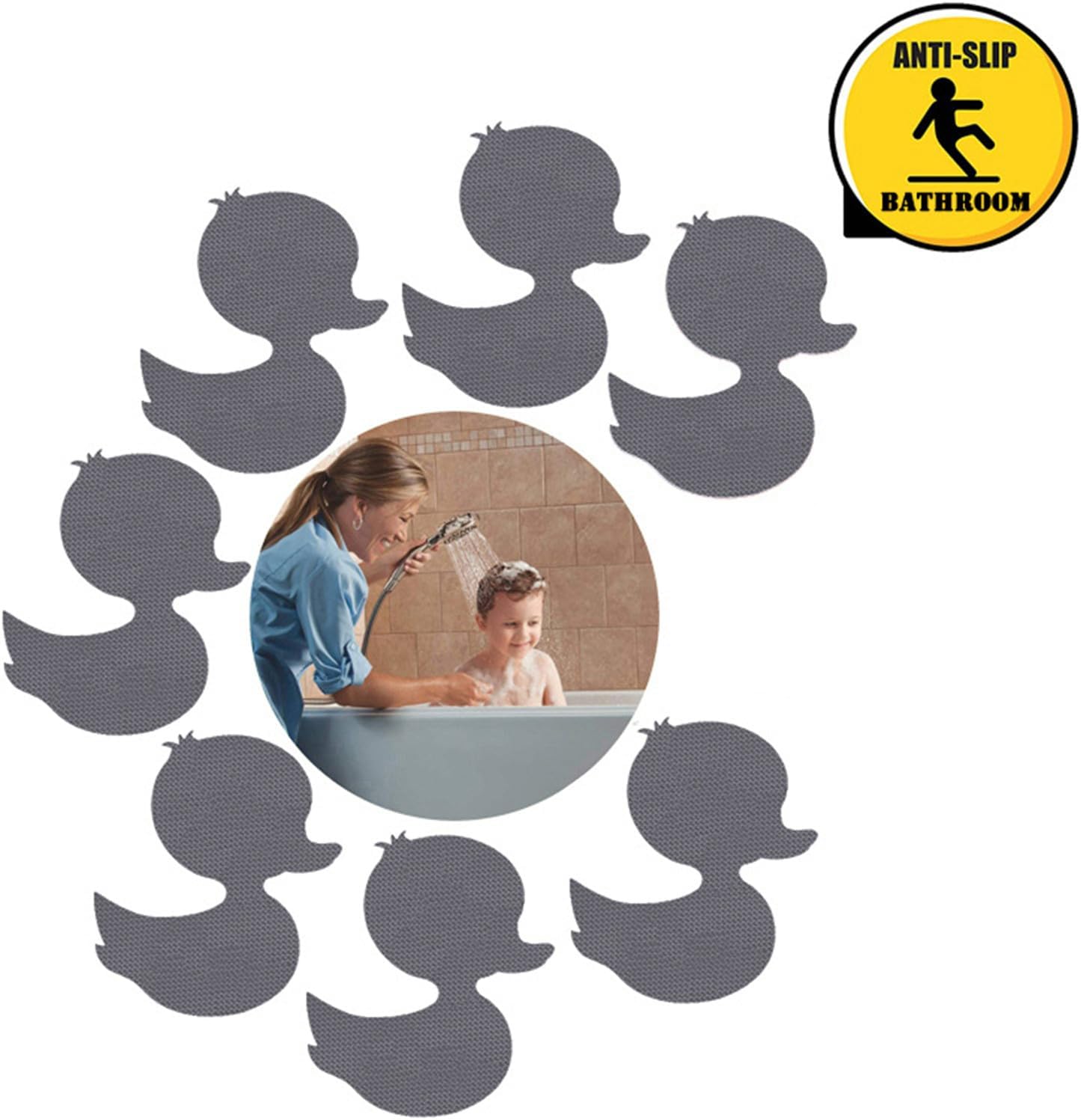 Jesscasday 12pcs Anti-Slip Bathtub Duck Stickers