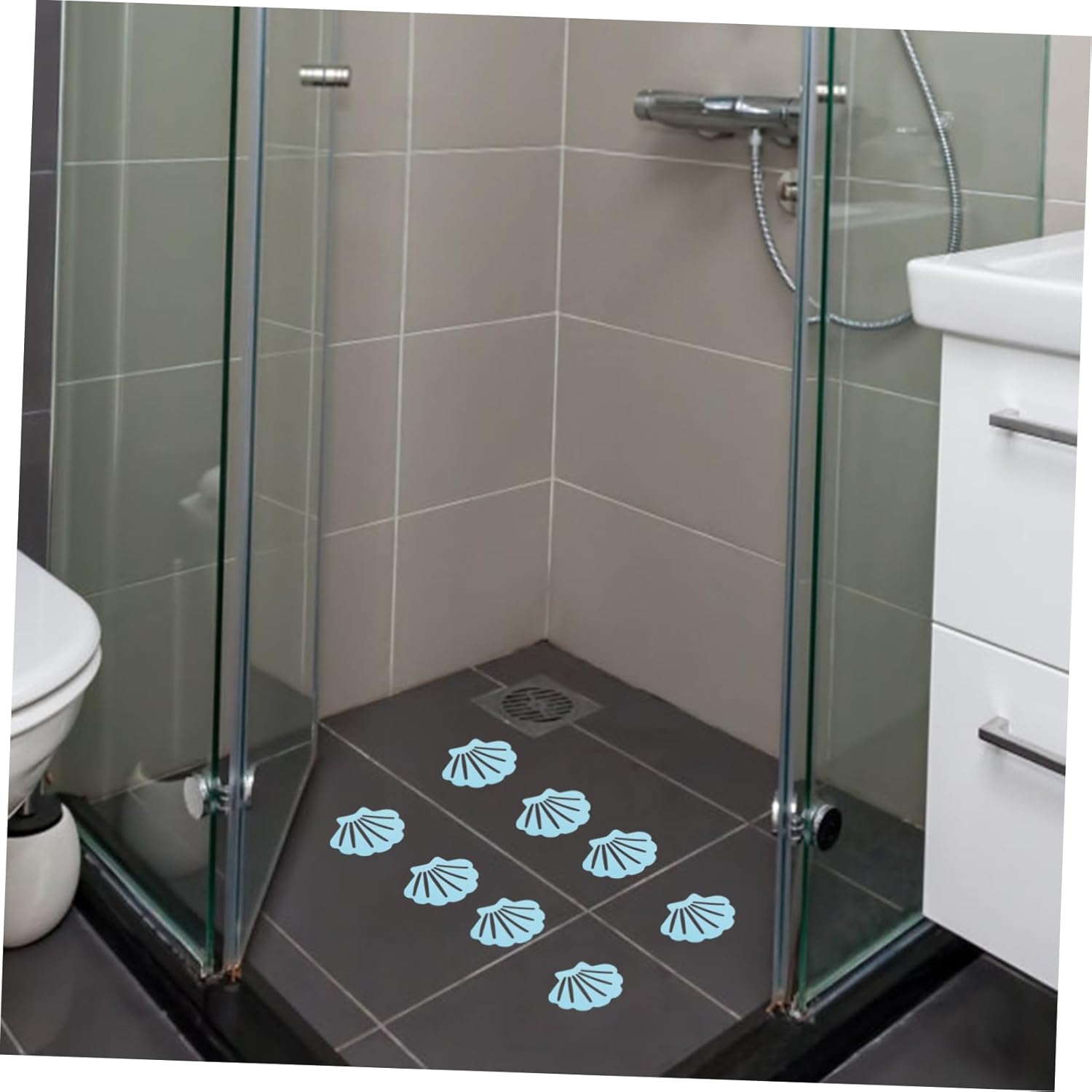 MUCKLILY 12Pcs Shell Shape Non-Slip Bathtub Stickers