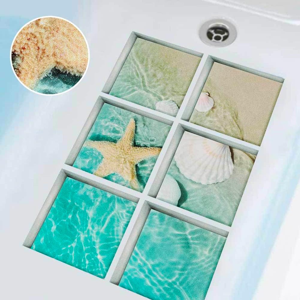 12 Pcs Ocean Themed Non-Slip Bathtub Stickers