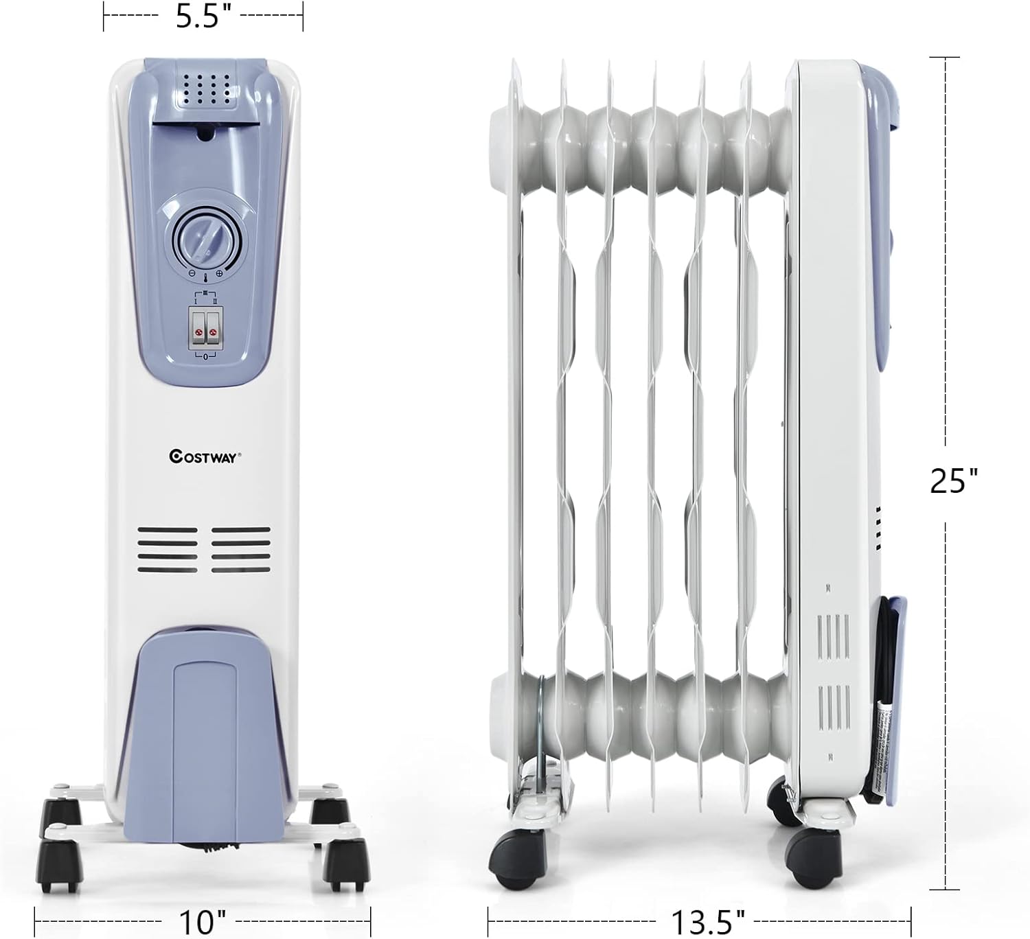 COSTWAY 1500W Oil Filled Radiator Heater 1