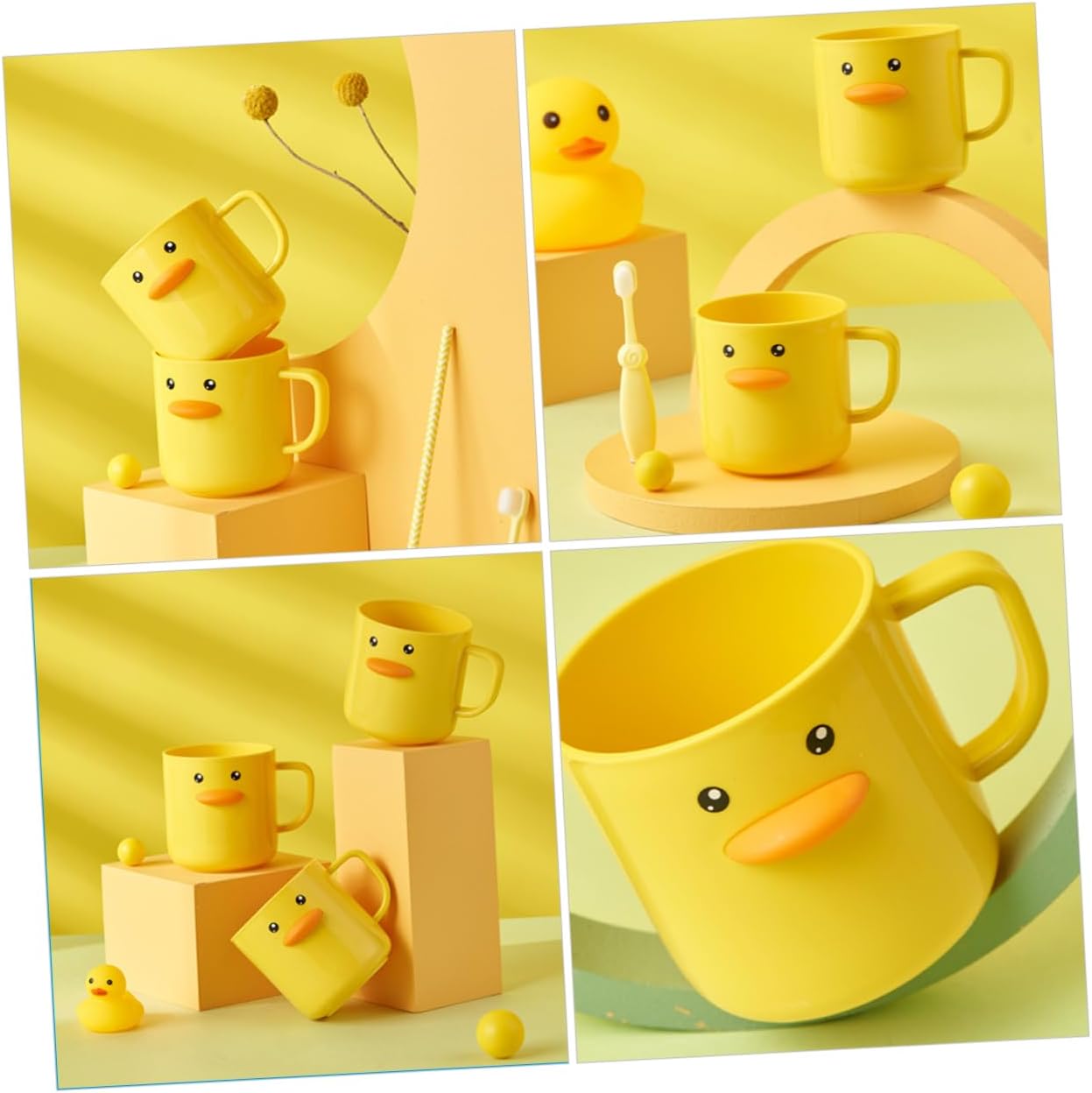 HOLIDYOYO 2pcs Cartoon Toothbrush Cups with Handle for Boys and Girls