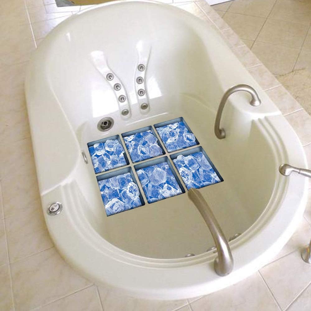 AILEGOU 3D Non-Slip Bathtub Stickers with Ice Design