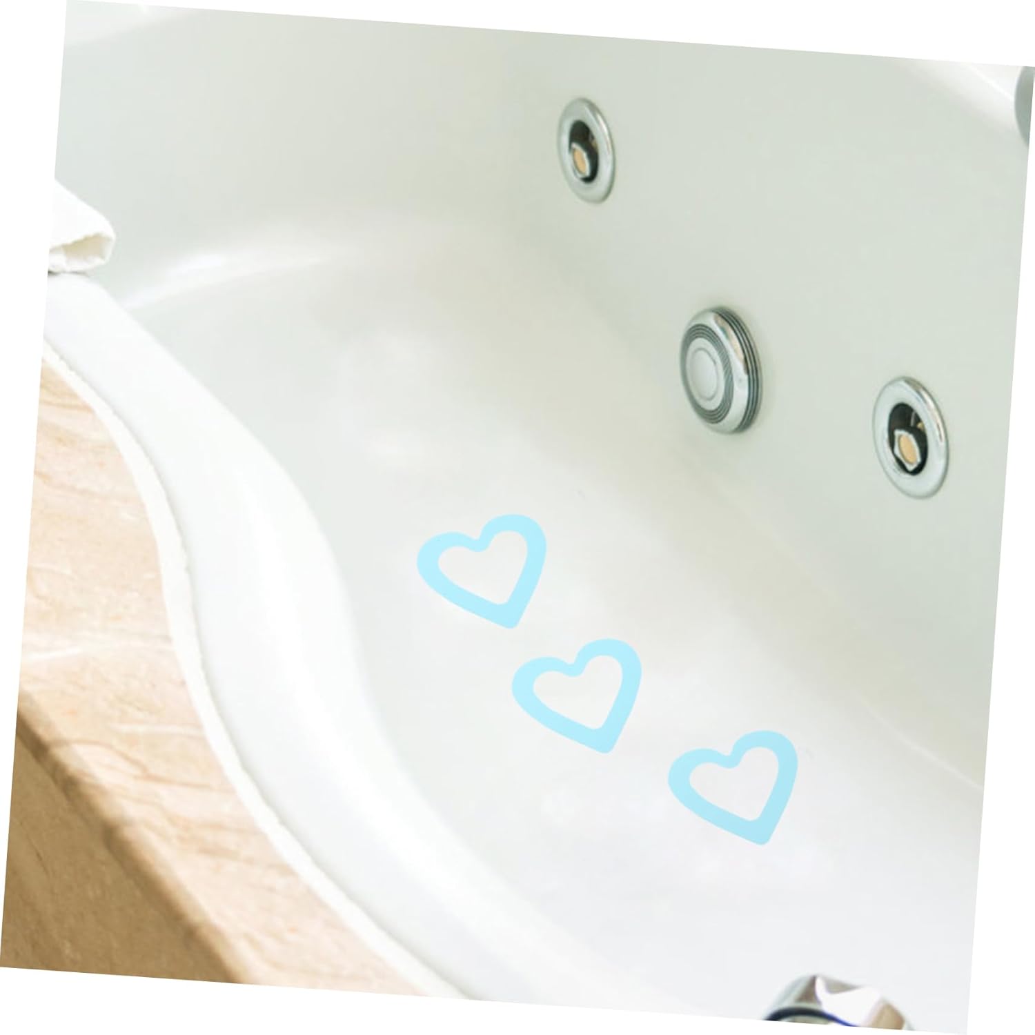 PRETYZOOM 20pcs Heart Non-Slip Bathtub Stickers