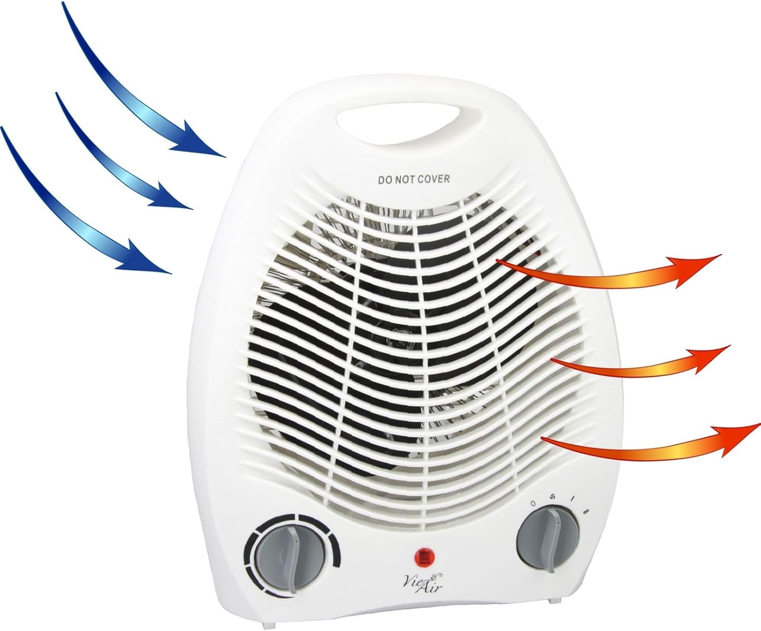 Vie Air Portable Fan Heater with 3 Settings and Safety Features