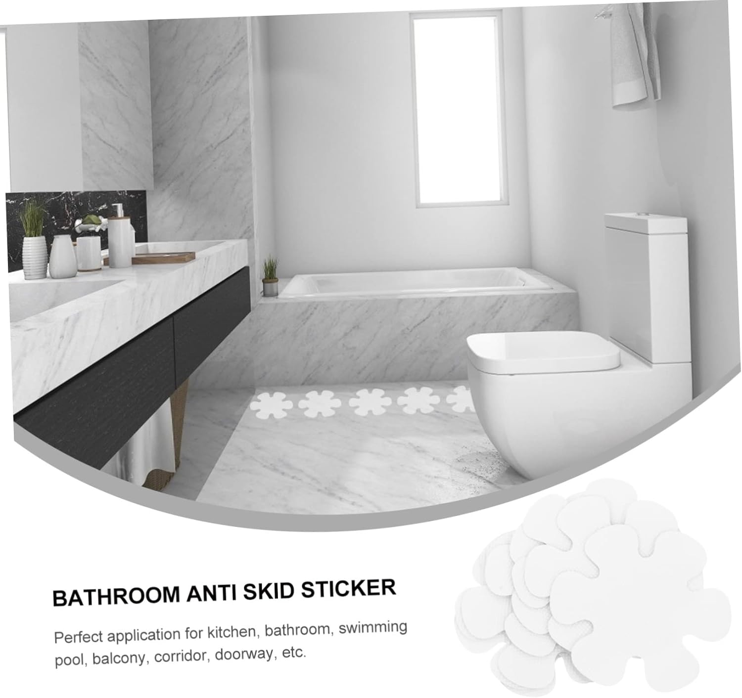 Wakauto 24pcs Bathtub Anti Skid Tape Safety Stickers