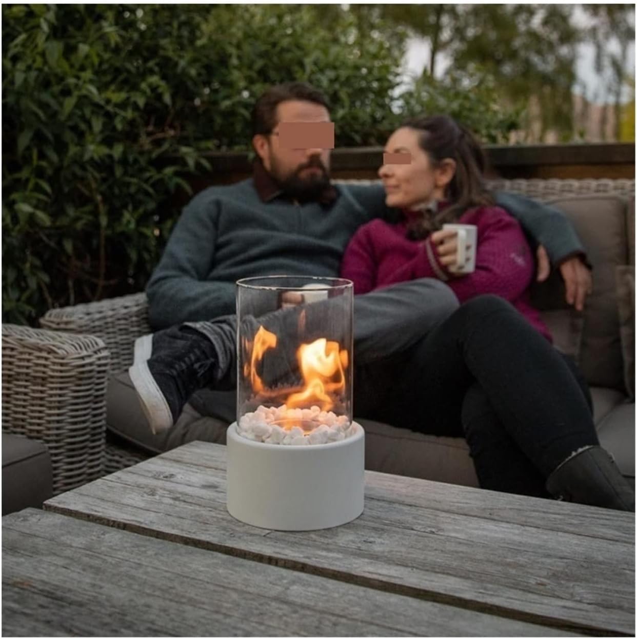 BABETRUE Decorative Glass Space Heater with Bioethanol Flame
