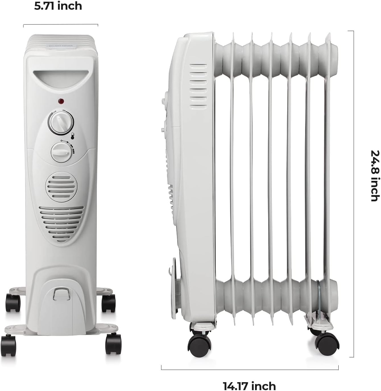 RWFLAME Oil Filled Radiator Heater 27 Grey