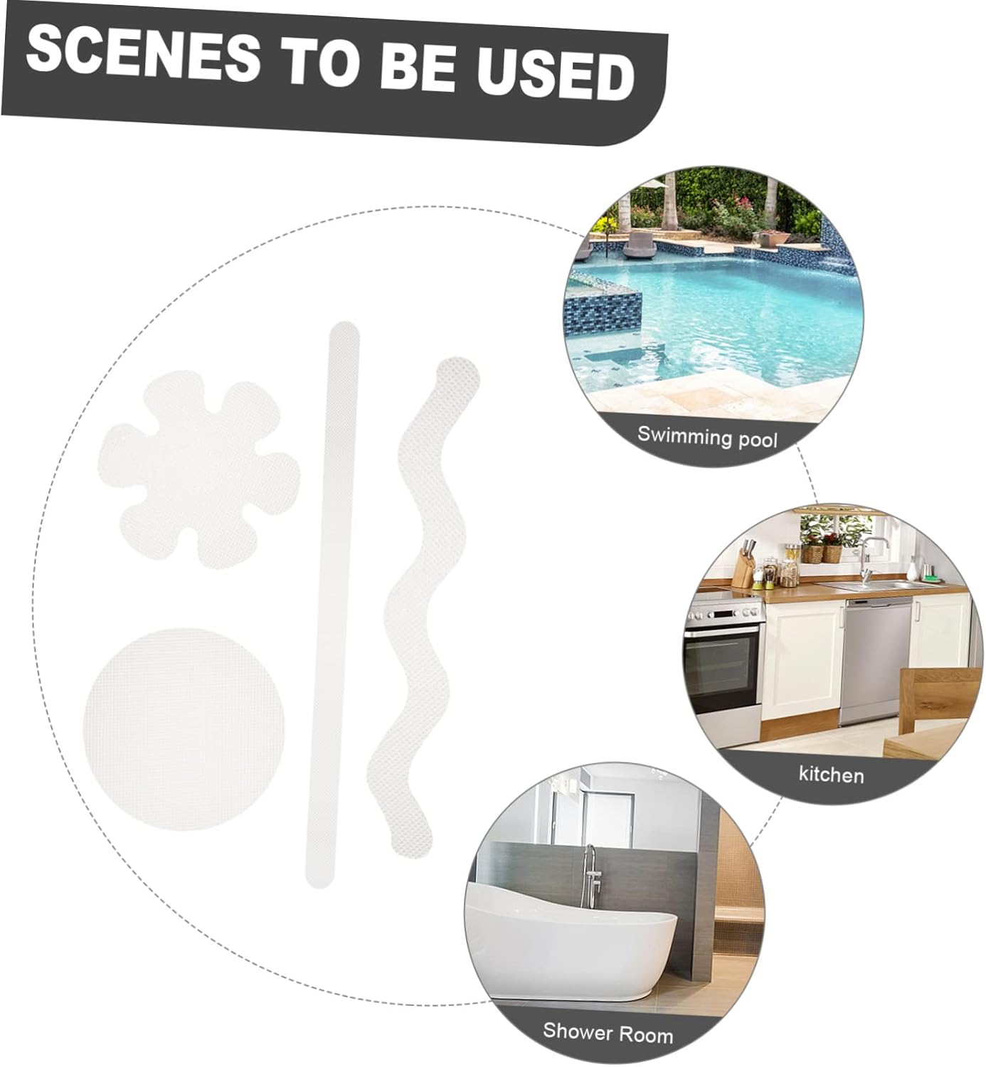 Wakauto 24pcs Bathtub Anti Skid Tape Safety Stickers