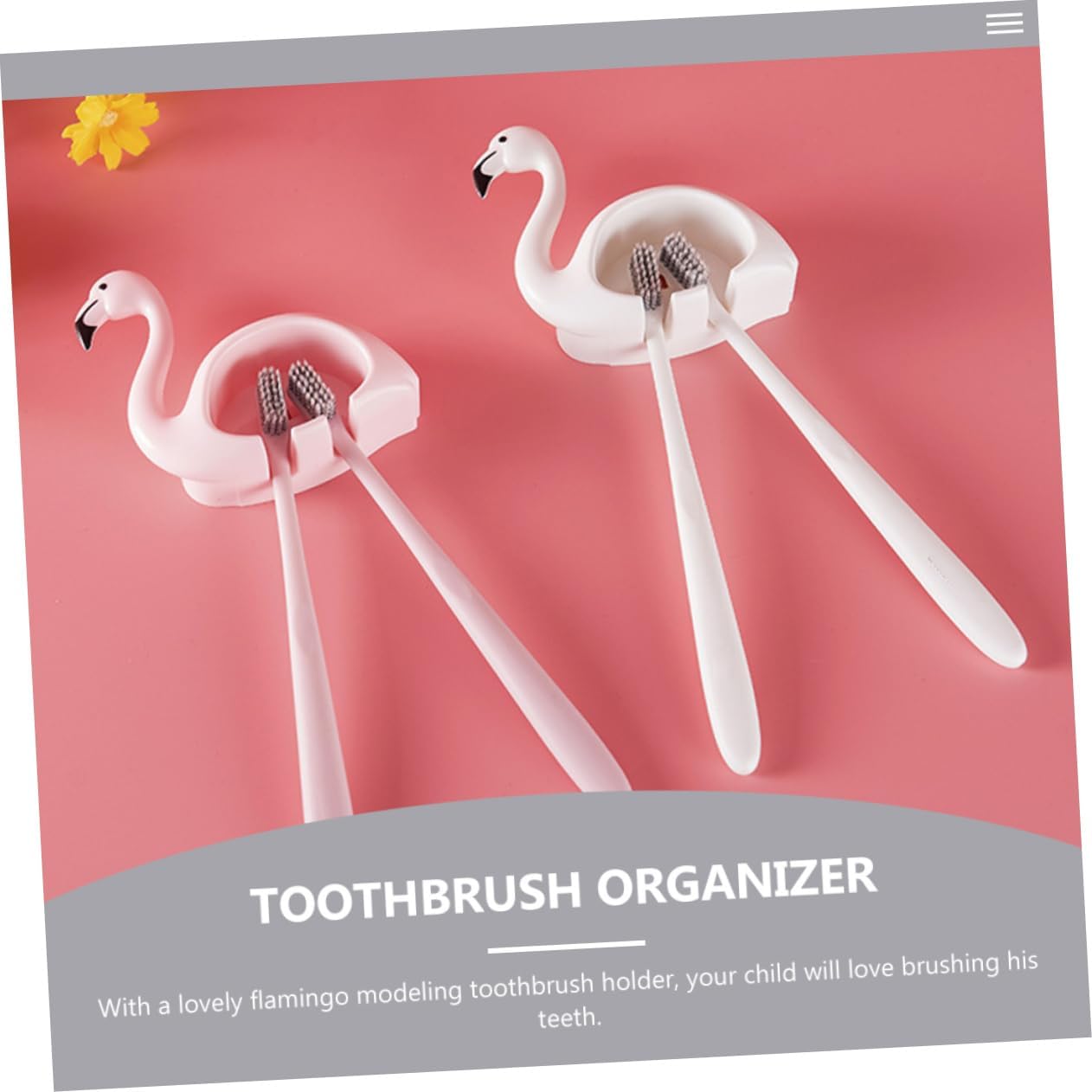 LIFKOME Flamingo Toothbrush Holder Wall Mount