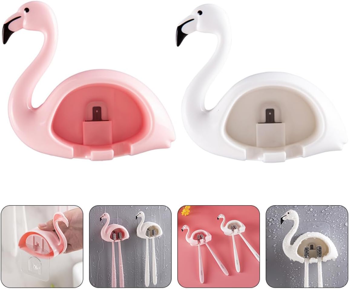 PRETYZOOM 2Pcs Wall Mounted Toothbrush Holder