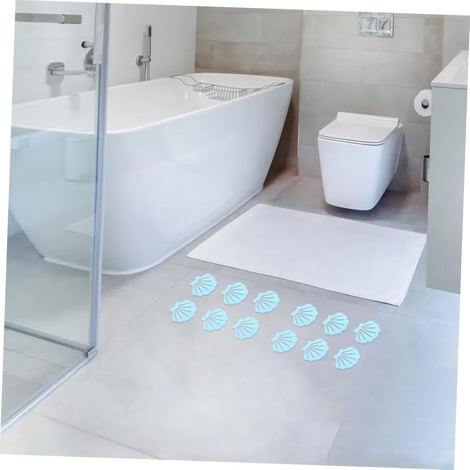 HOOTNEE 12pcs Shell Shaped Non-Slip Bath Decals
