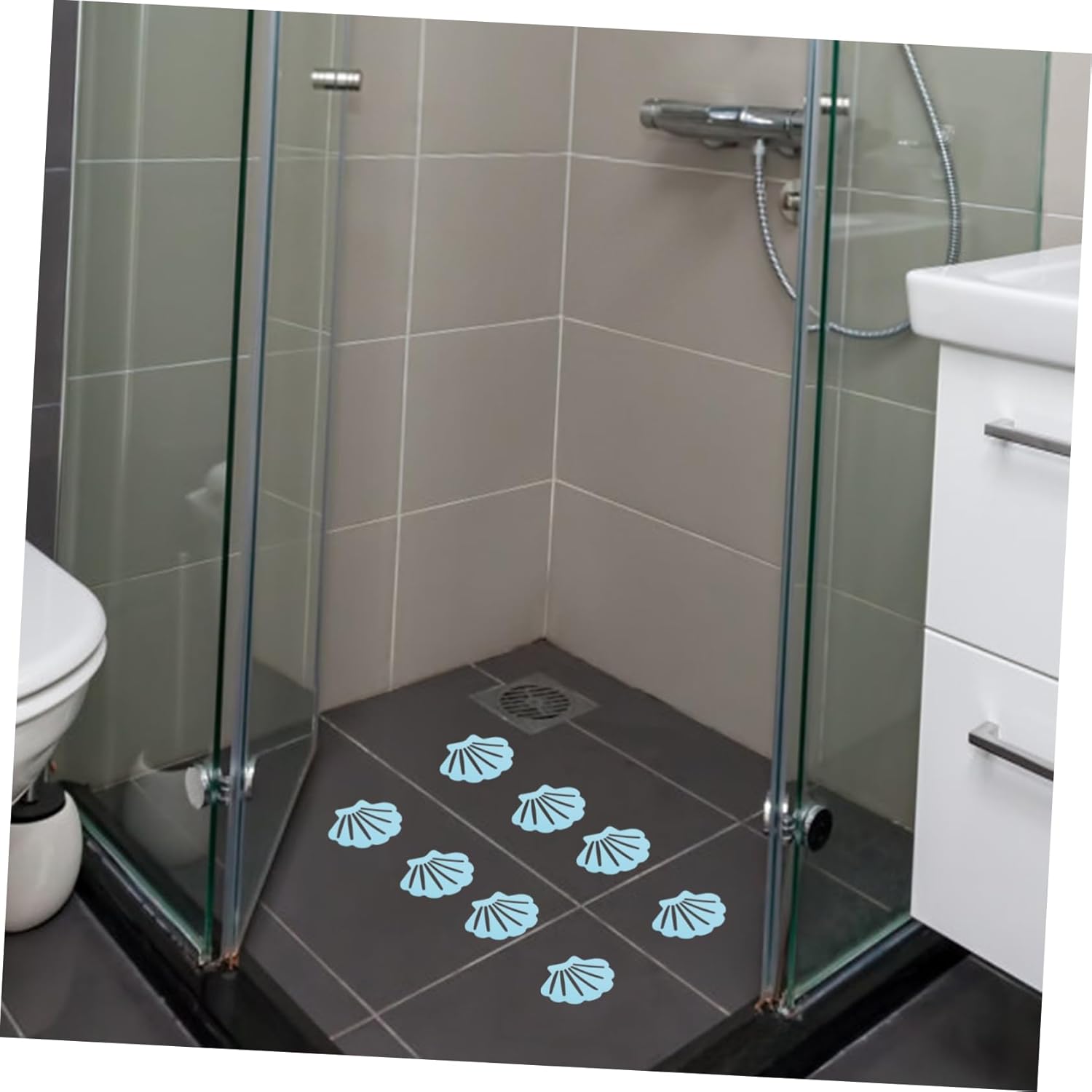 Zerodeko 12Pcs Shell Bath Stickers Non-Slip Decor
