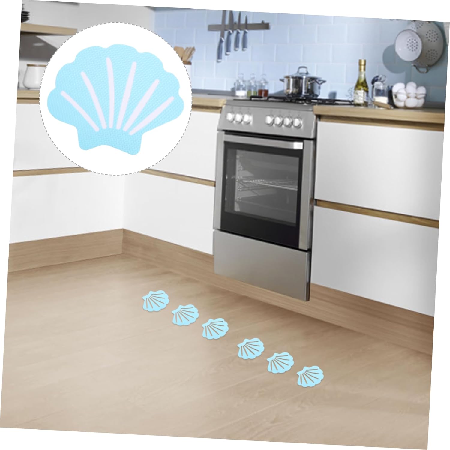 PRETYZOOM 12Pcs Shell Shape Non-Slip Bathroom Stickers