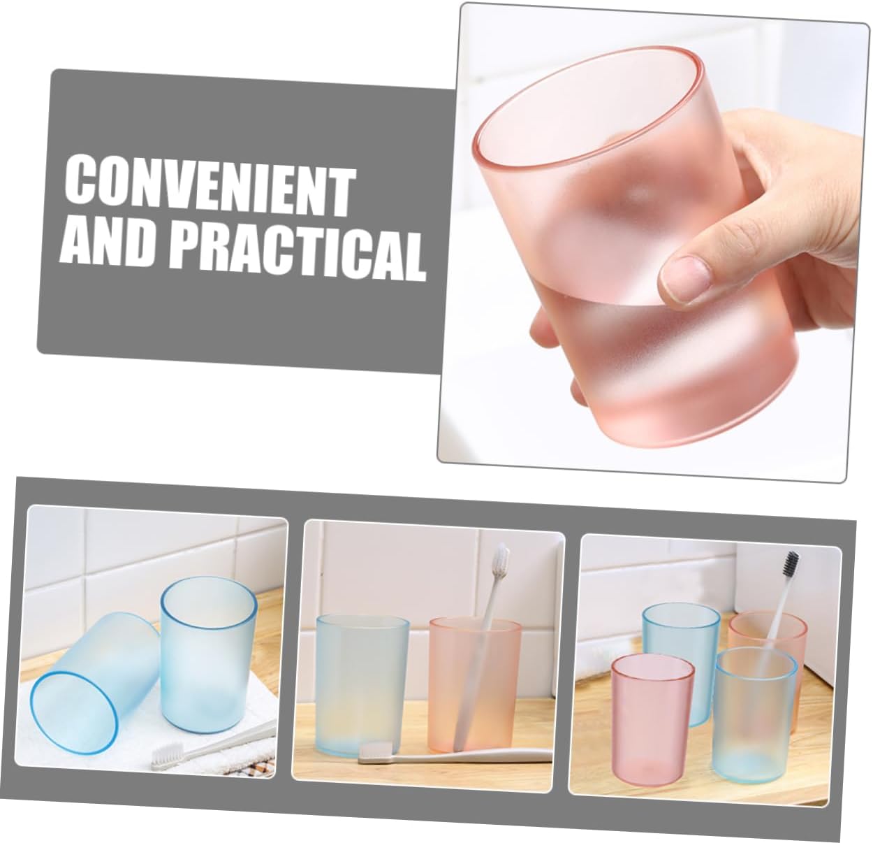 Holibanna 4pcs Toothbrush Cups Set for Bathroom