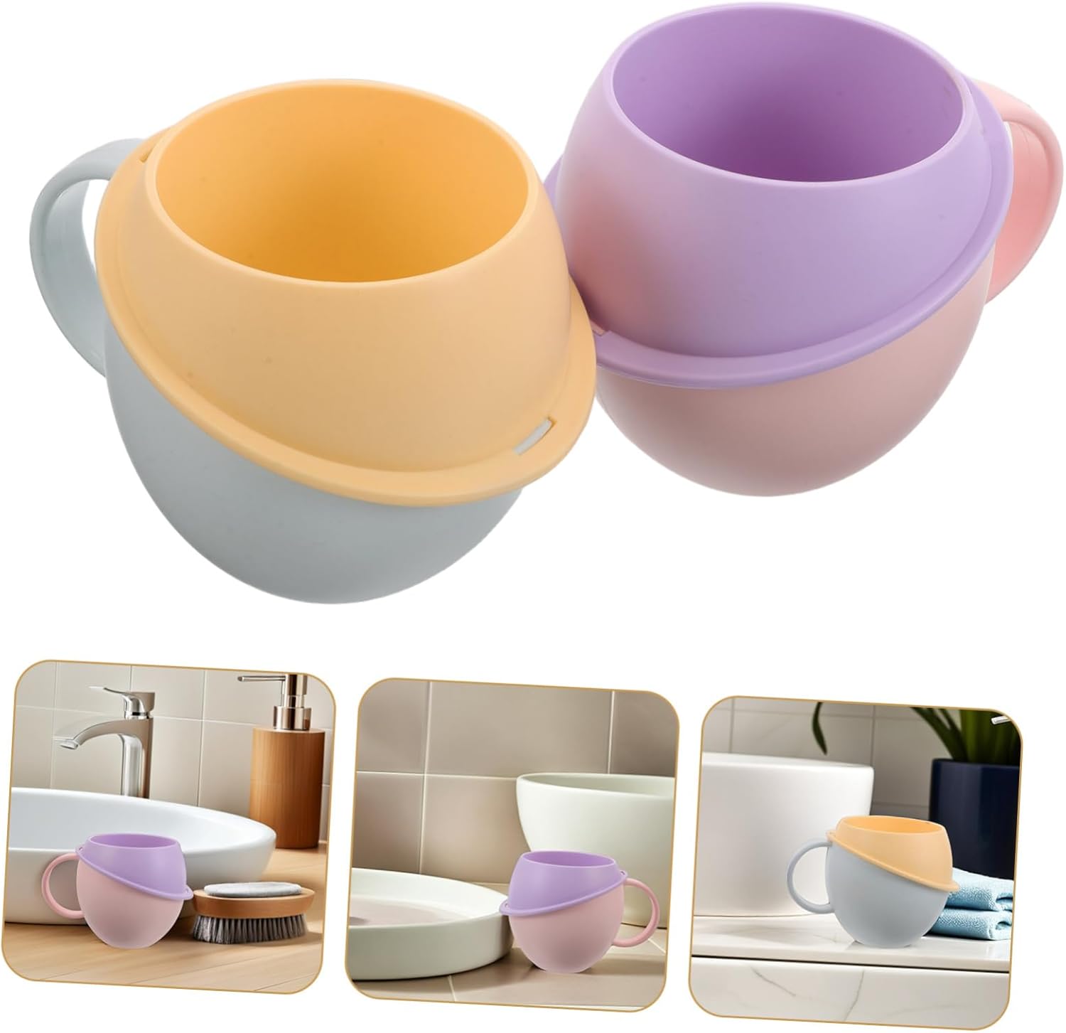 Sosoport 2pcs Toothbrush Cup - Unbreakable with Handle