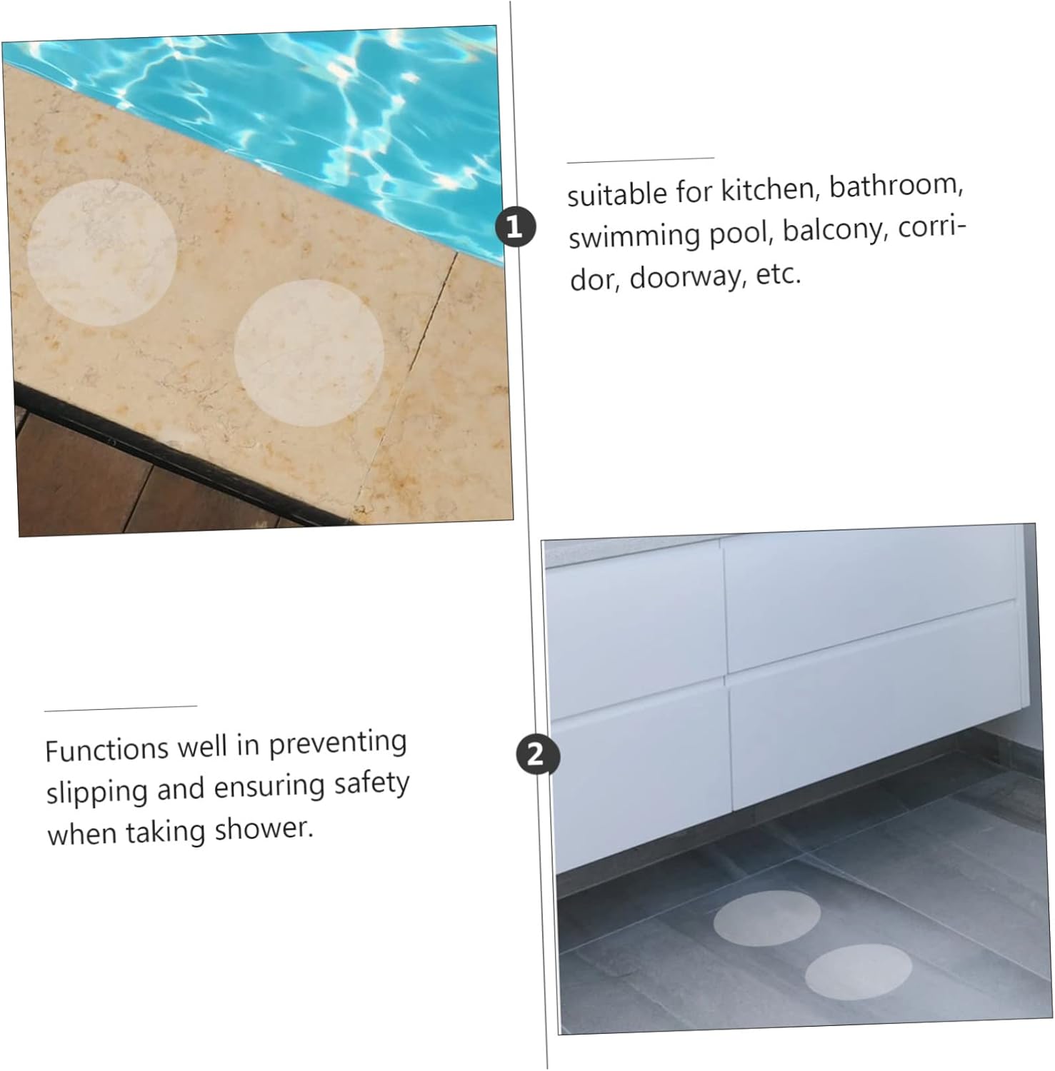 BUGUUYO Non-Slip Bath Sticker Set for Elderly Kids
