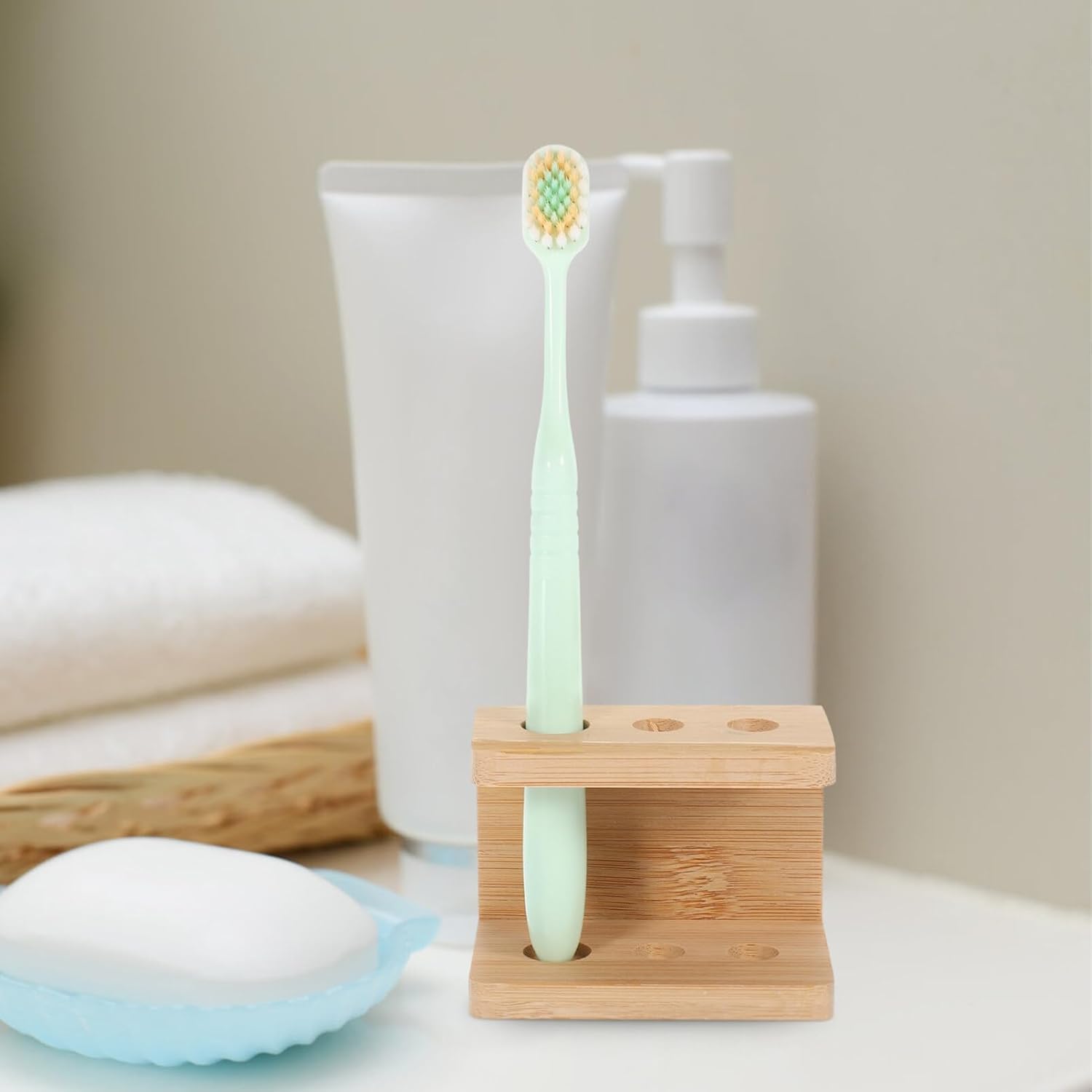 Alipis Bamboo Toothbrush Holder Pen Display Stand