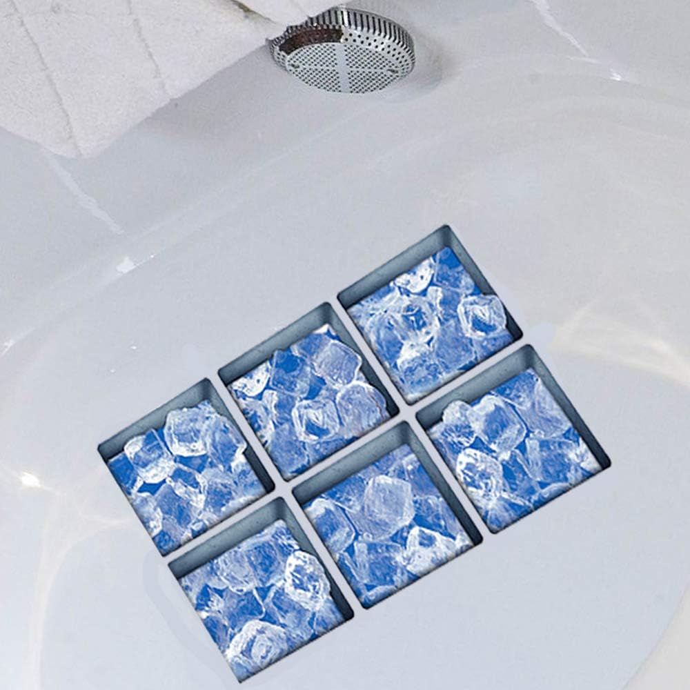 AILEGOU 3D Non-Slip Bathtub Stickers with Ice Design