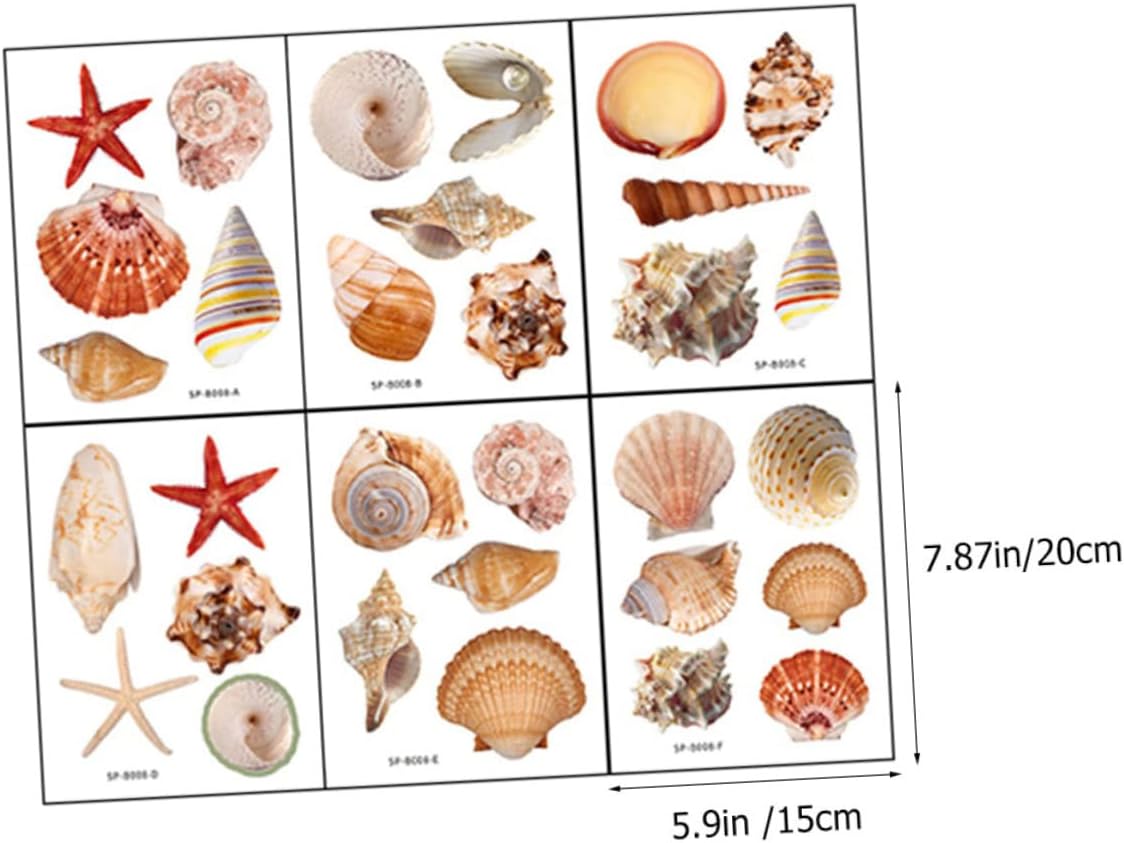 Cabilock 6-Sheet Anti-Slip Seashell Bathtub Decals