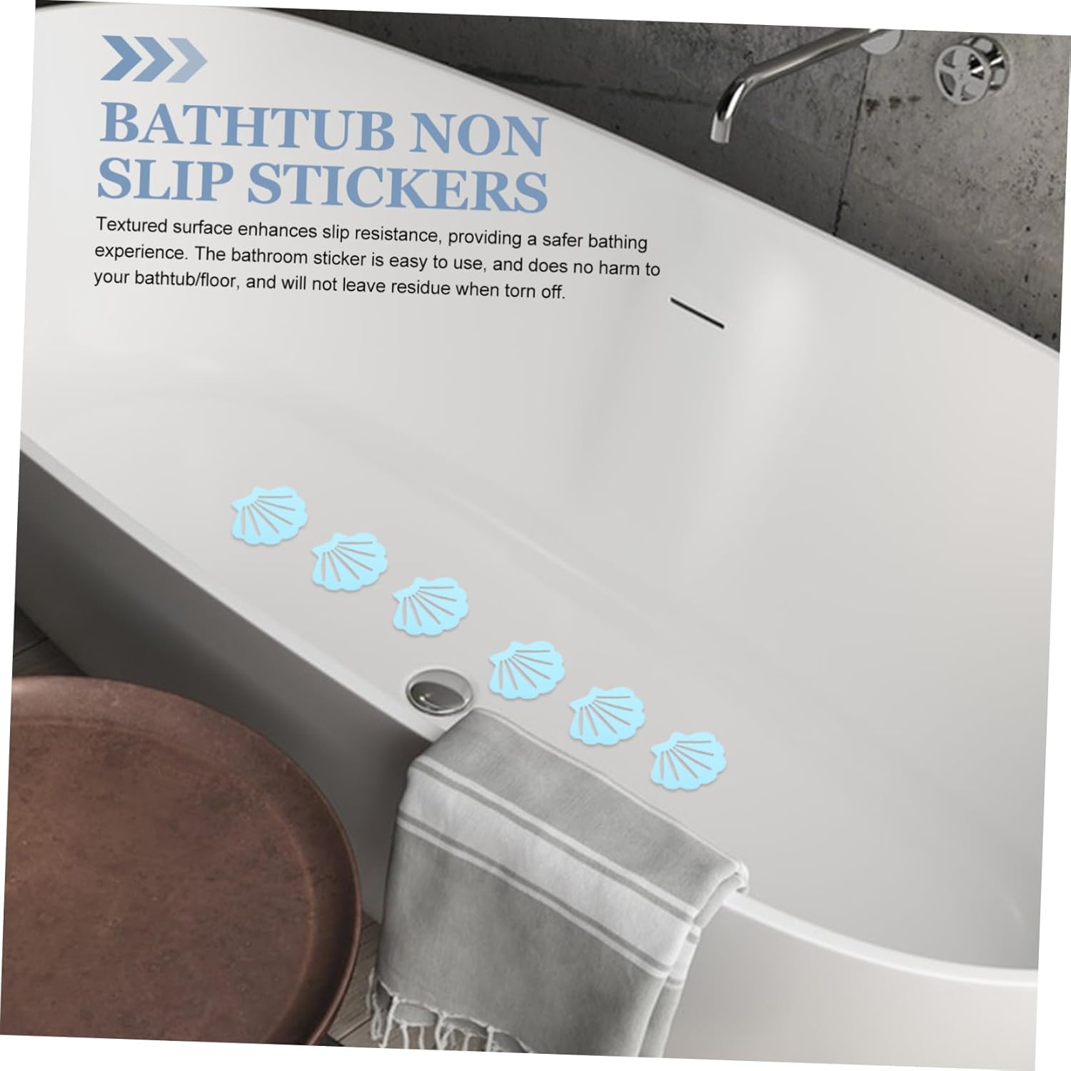 MAGICLULU 12Pcs Shell Shaped Non-Slip Bathroom Decals 1