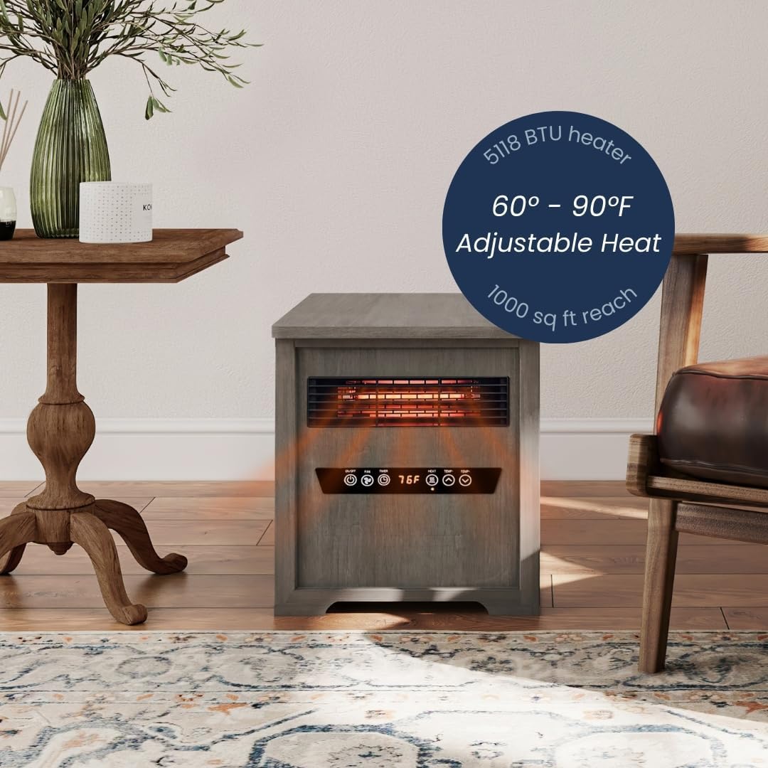 Country Living 1500W Infrared Space Heater with Timer and Remote Control