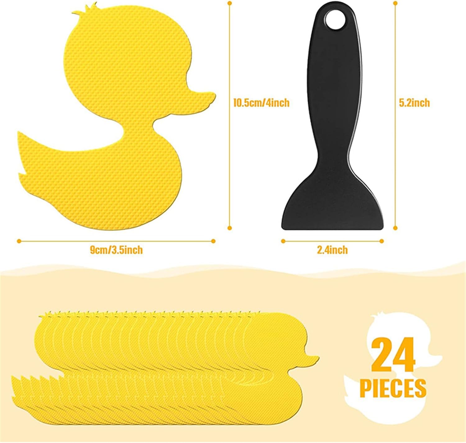 Jesscasday 12pcs Anti-Slip Bathtub Duck Stickers