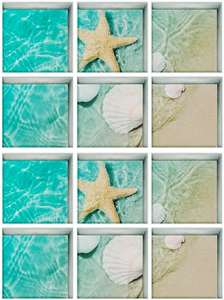 12 Pcs Ocean Themed Non-Slip Bathtub Stickers