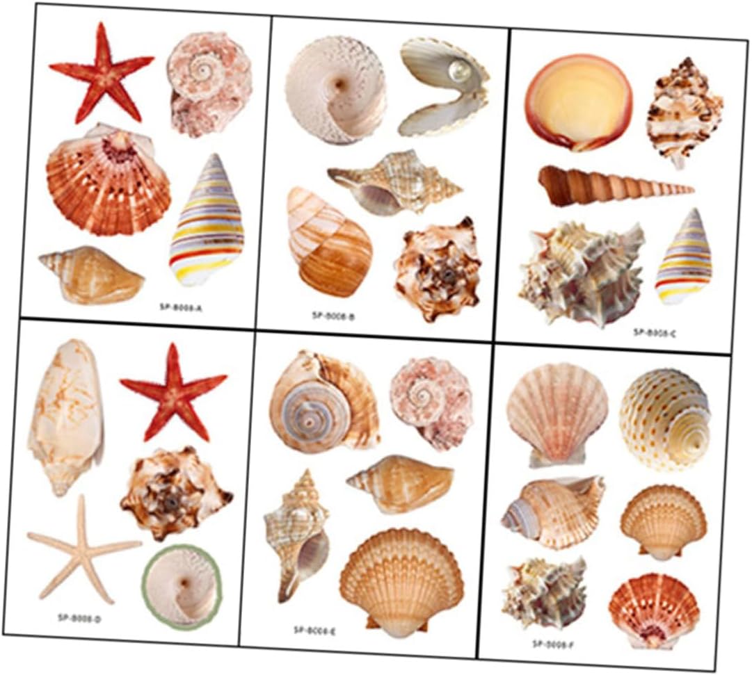 Cabilock 6-Sheet Anti-Slip Seashell Bathtub Decals