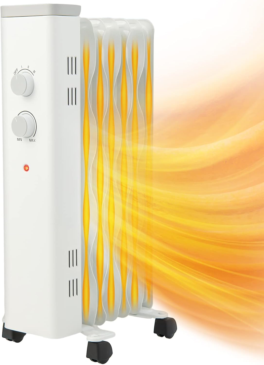 PETSITE 1500W Oil-Filled Radiator Heater - Quiet Safe and Energy-Efficient
