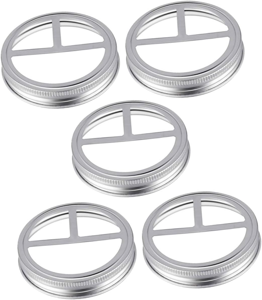 5 Pcs Metal Jar Lid for Toothbrush and Toothpaste Storage