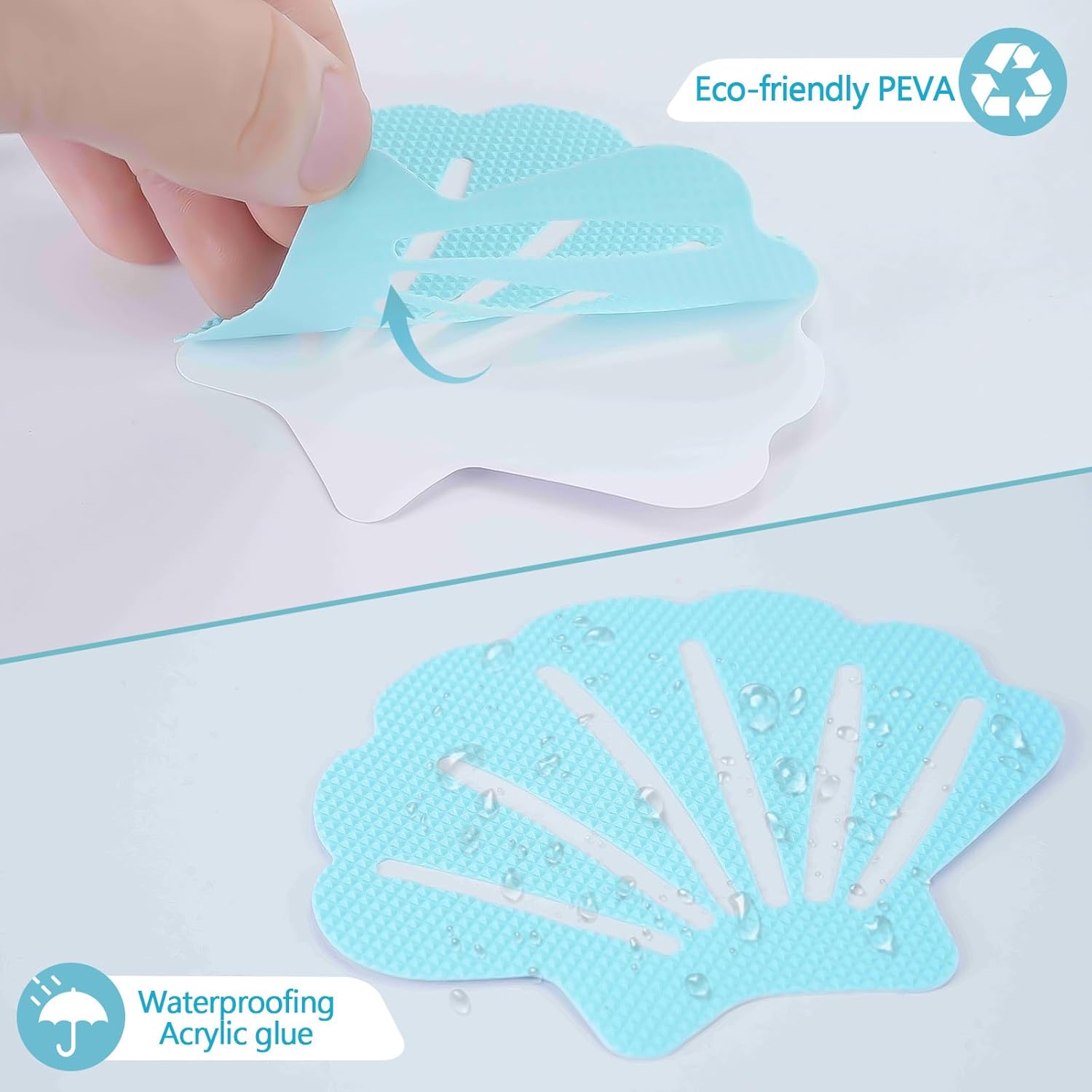 48Pcs Blue Bathtub Stickers Non-Slip Safety Decor