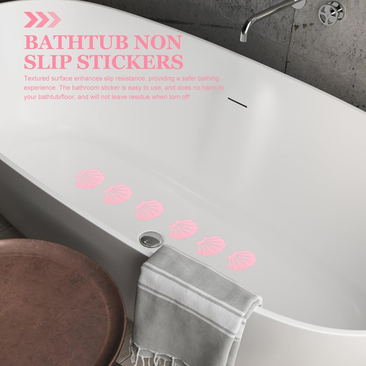 Cabilock Anti-Slip Bathtub Stickers with Shell Design