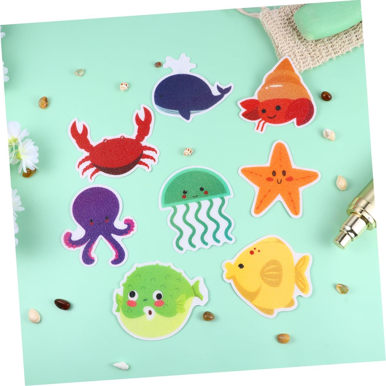 PRETYZOOM Cartoon Sea Creature Bathtub Stickers