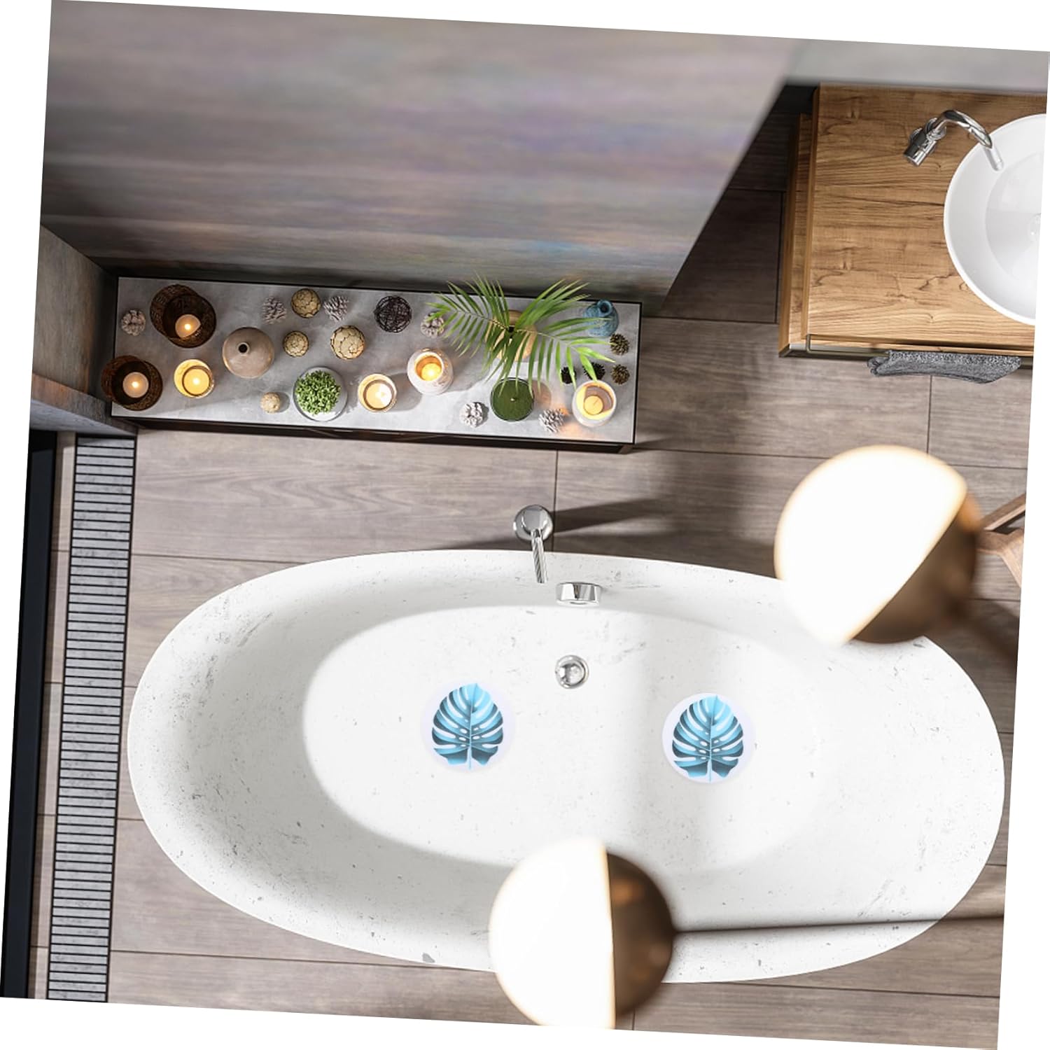 Holibanna 1Set Leaf Bathtub Decals